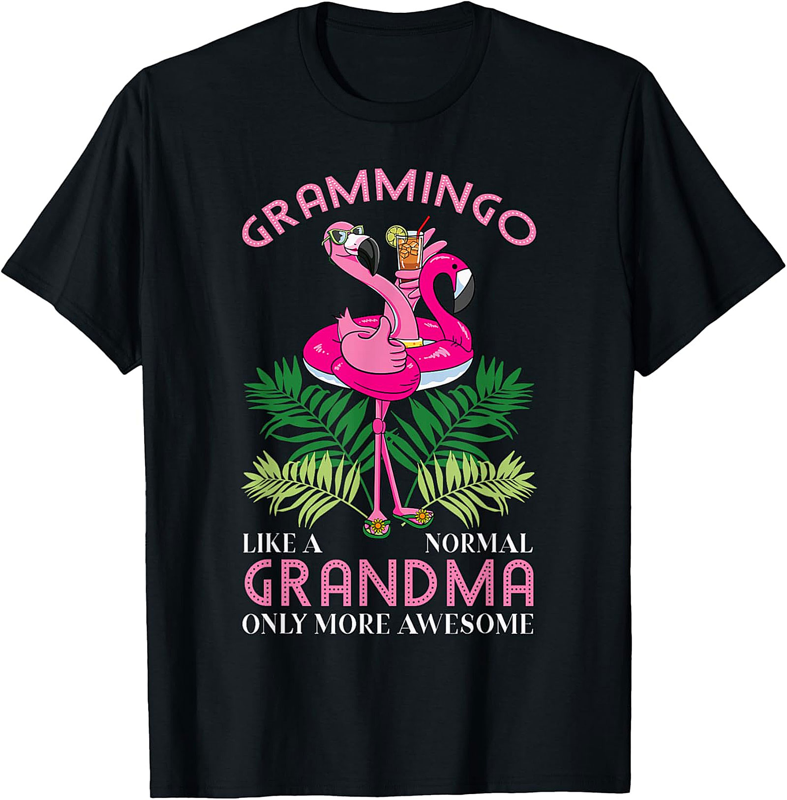 Grammingo T-Shirt | Awesome Grandma Flamingo Graphic Tee