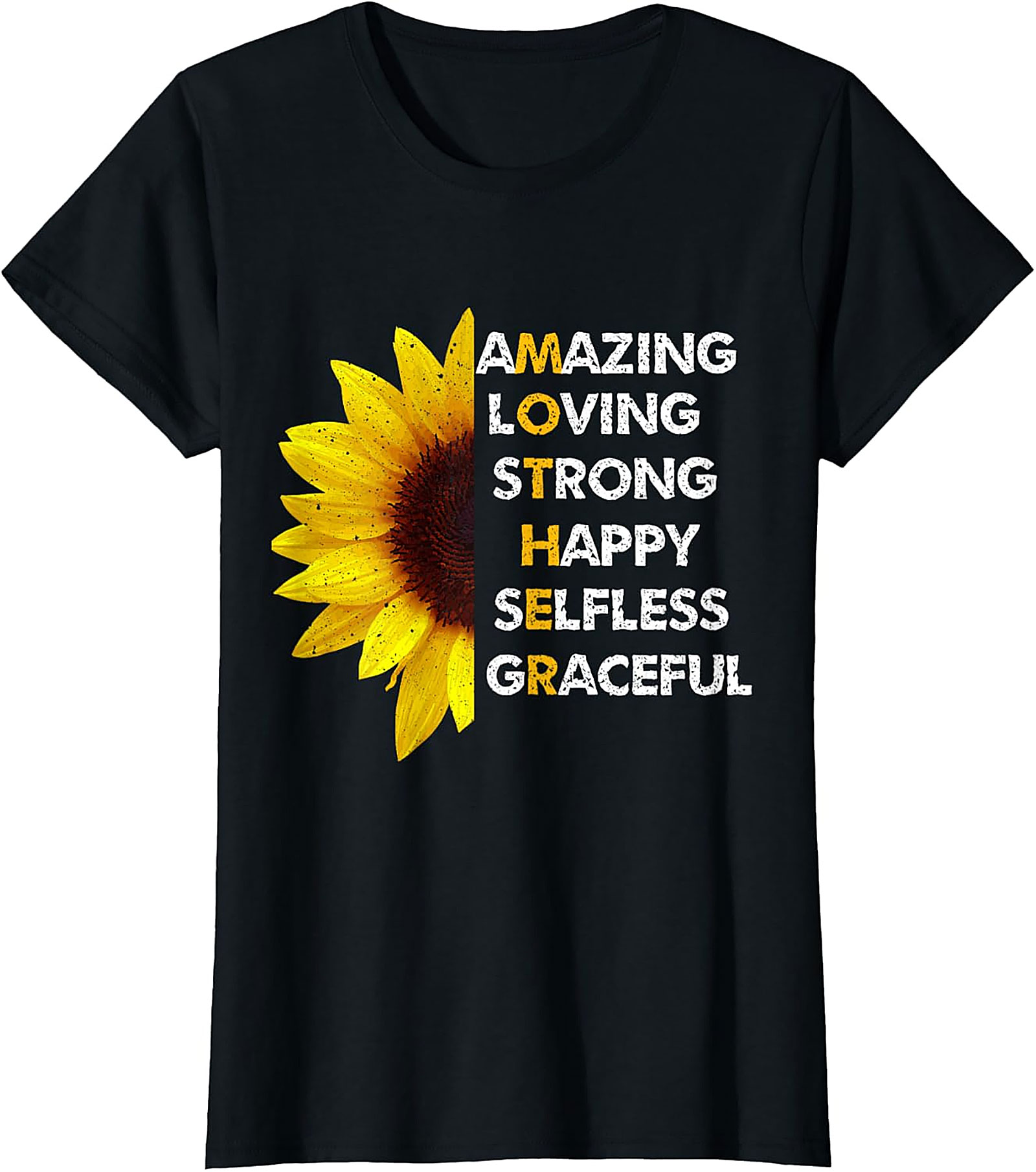  Mother Sunflower T-shirt Amazing Loving Strong Graphic Tee
