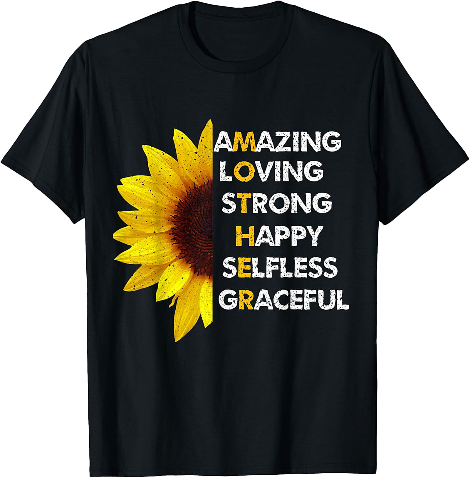 Mother Sunflower T-shirt Amazing Loving Strong Graphic Tee