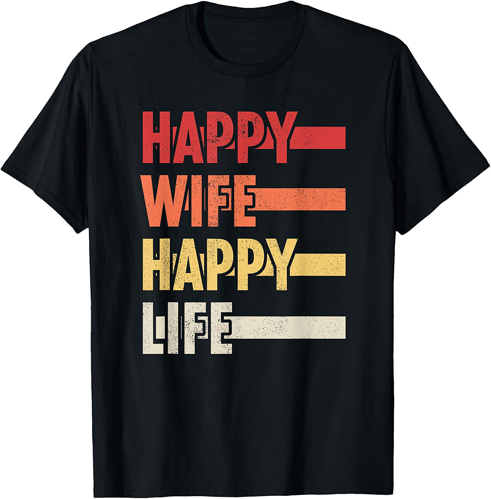 Happy Wife Happy Life T-shirt | Retro Funny Husband Tee