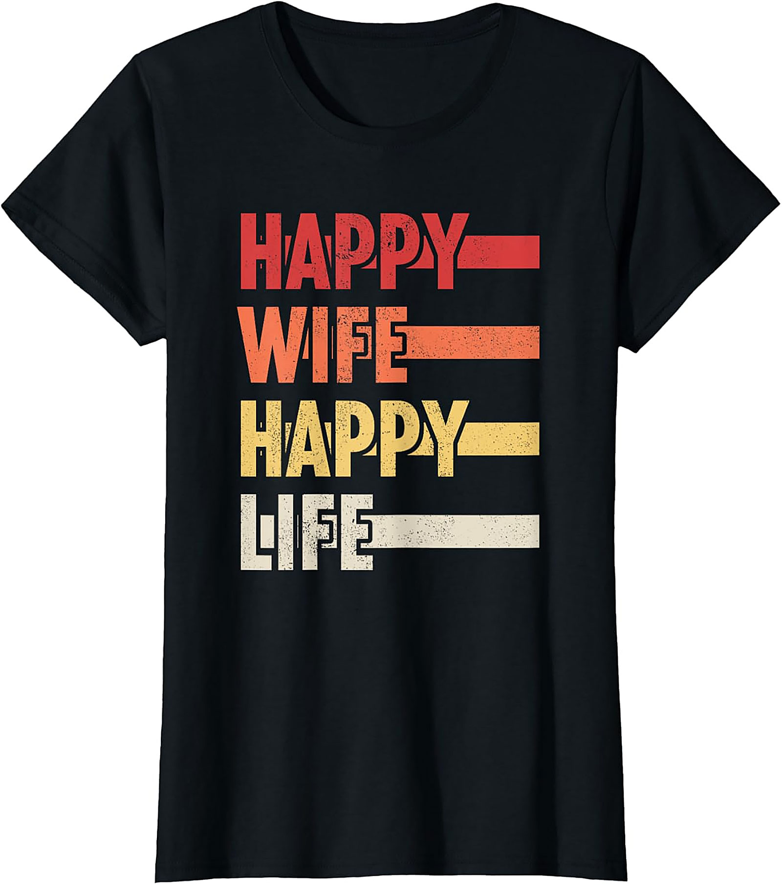 Happy Wife Happy Life T-shirt | Retro Funny Husband Tee