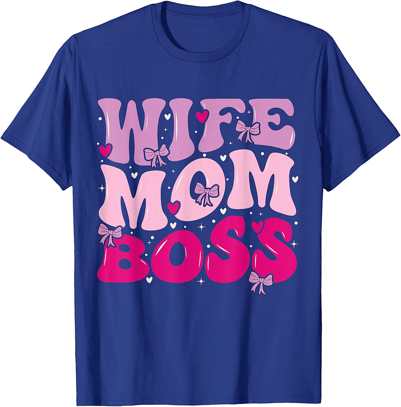 Wife Mom Boss T-Shirt | Cute Pink Graphic Tee for Her