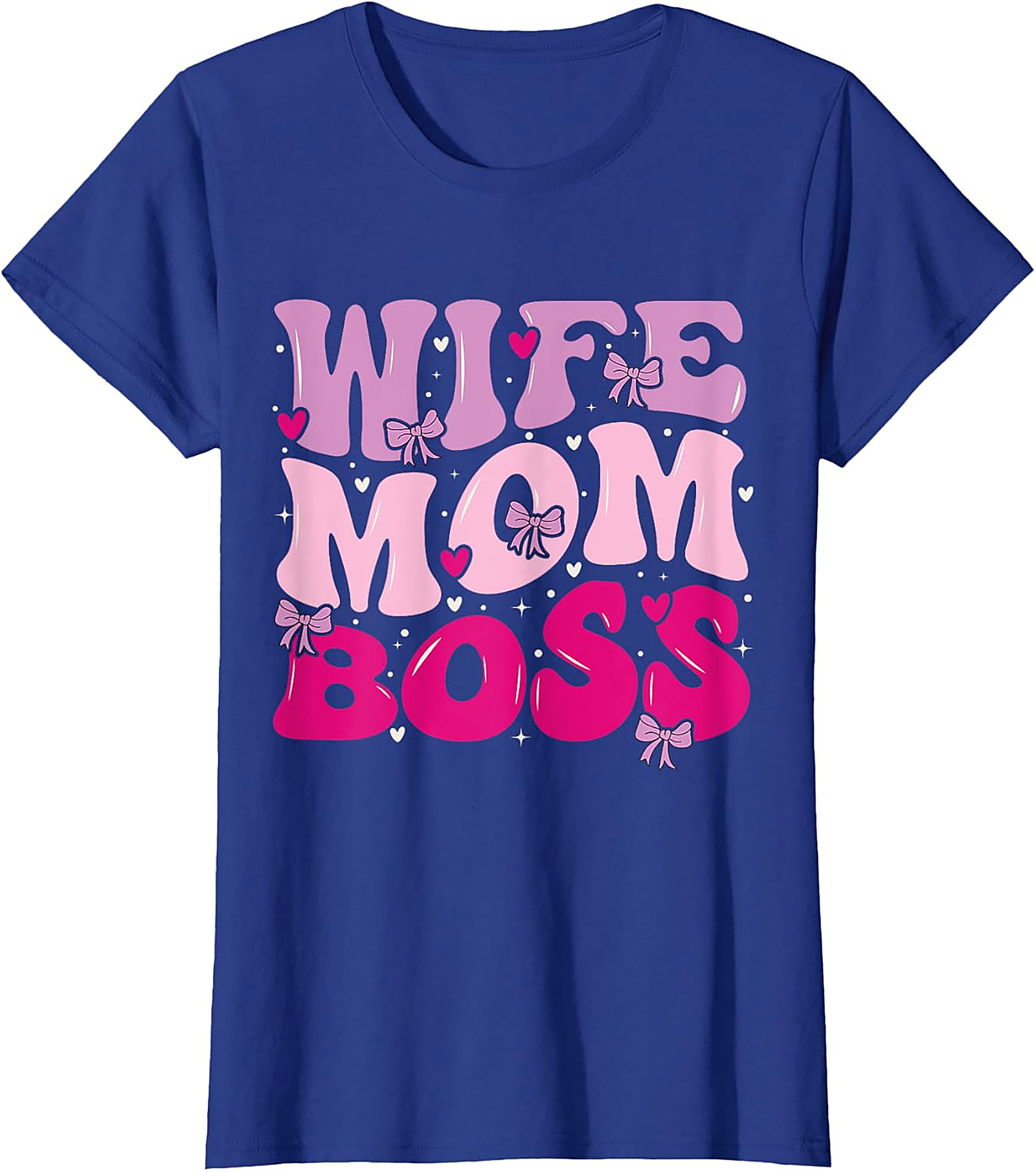 Wife Mom Boss T-Shirt | Cute Pink Graphic Tee for Her