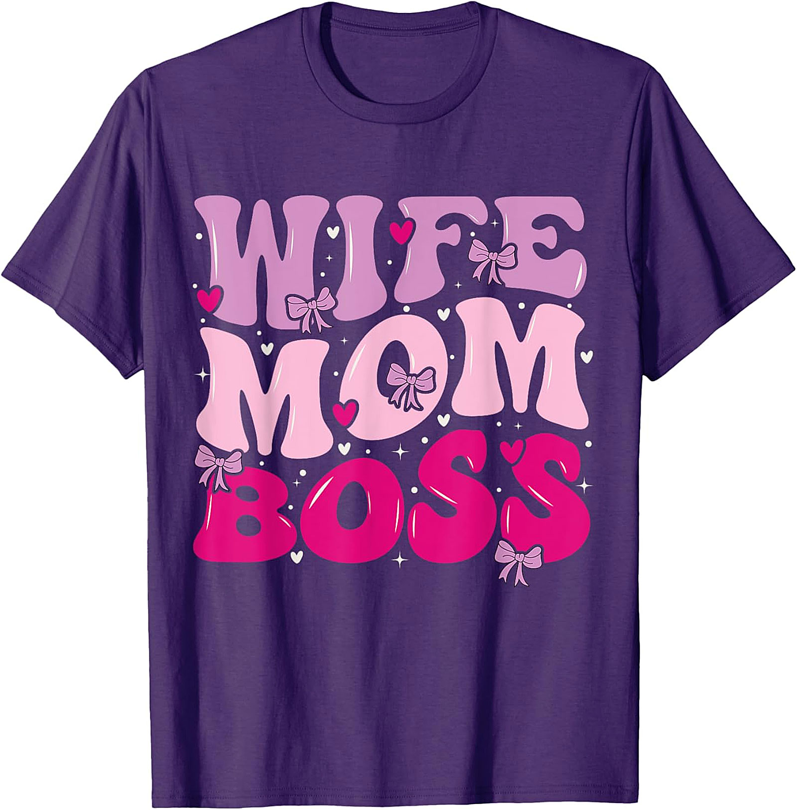 Wife Mom Boss T-Shirt | Cute Pink Graphic Tee for Her
