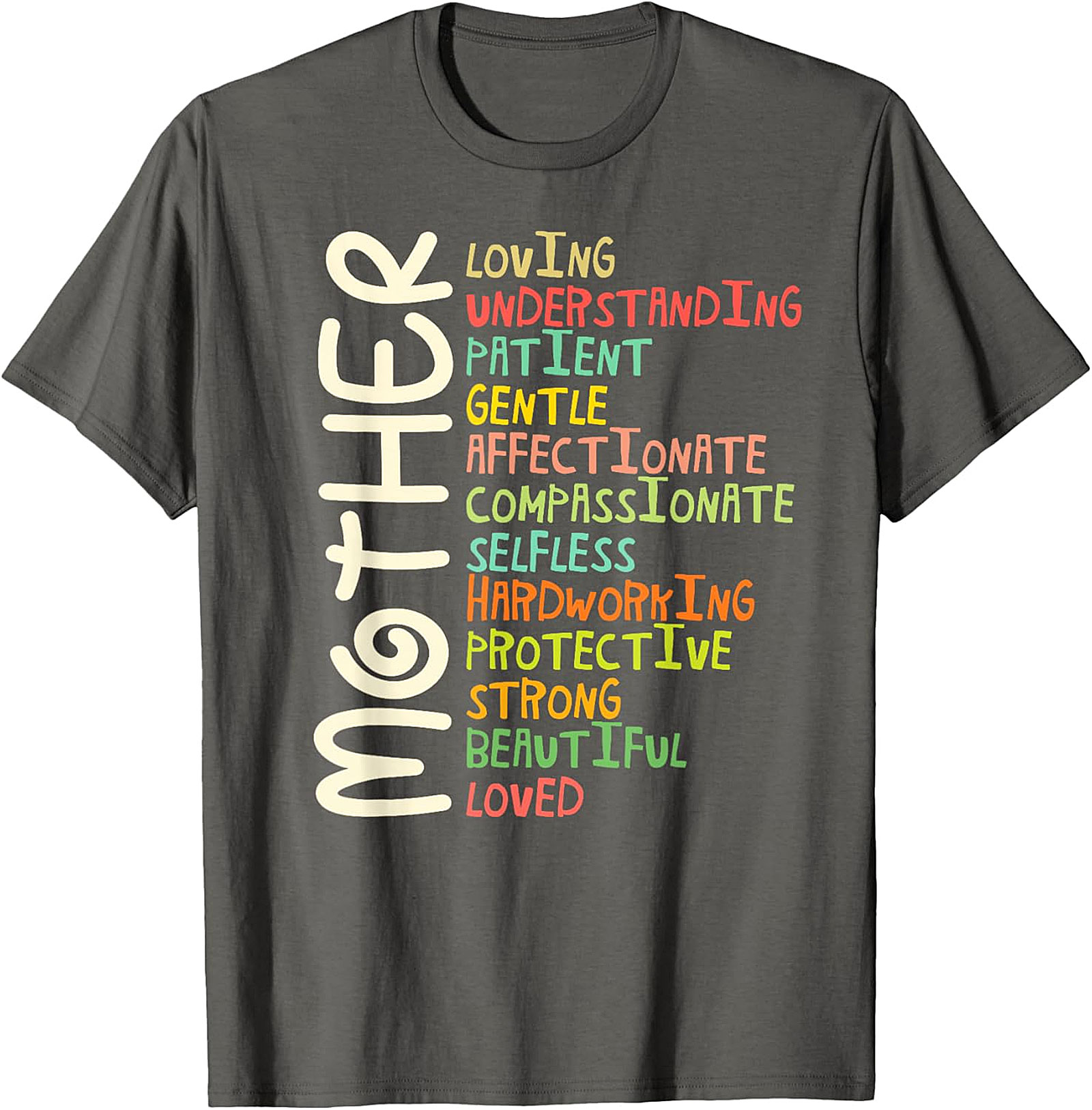 Motherhood Adjectives T-Shirt - Perfect Gift for Mom