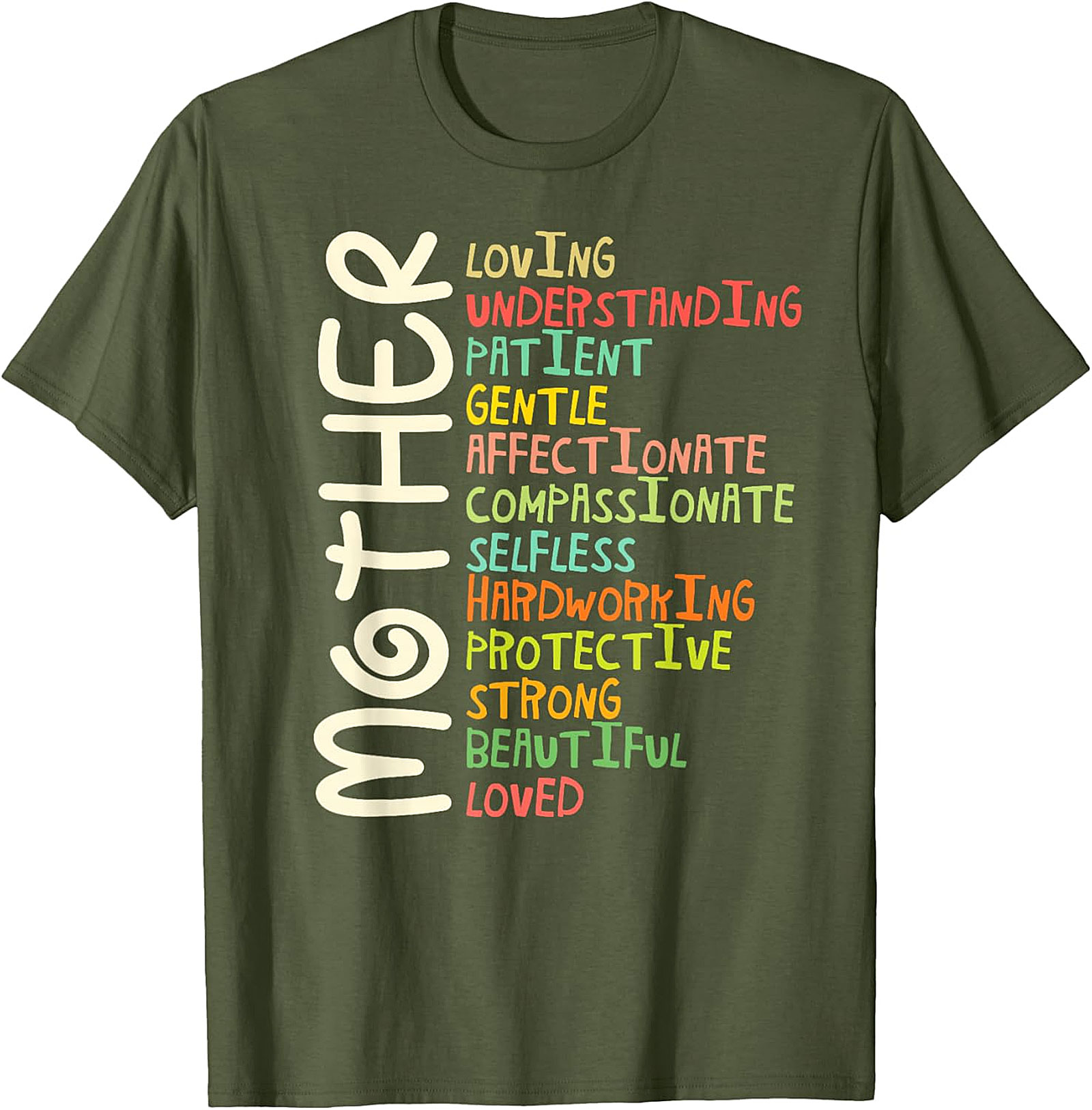 Motherhood Adjectives T-Shirt - Perfect Gift for Mom