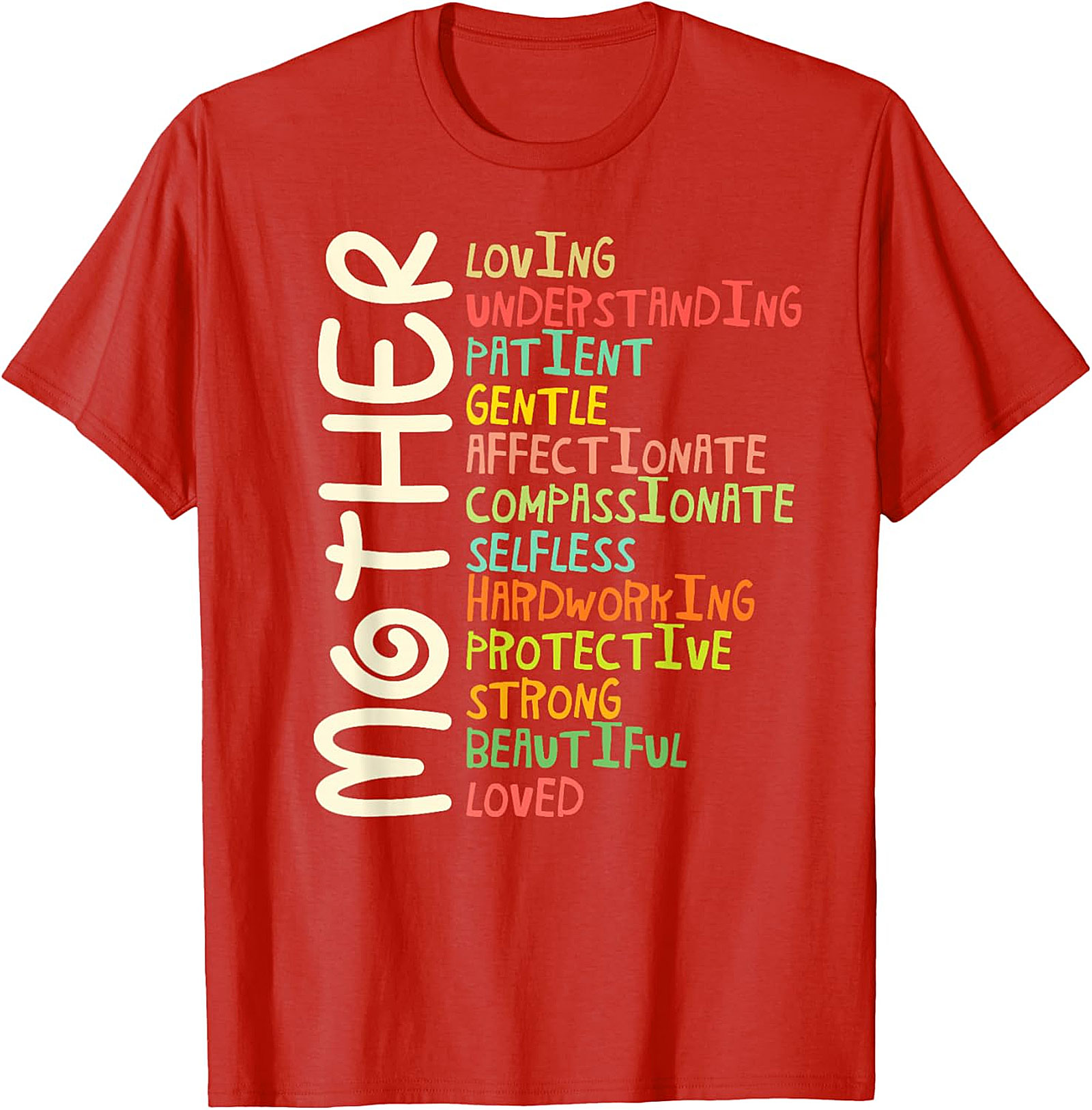 Motherhood Adjectives T-Shirt - Perfect Gift for Mom