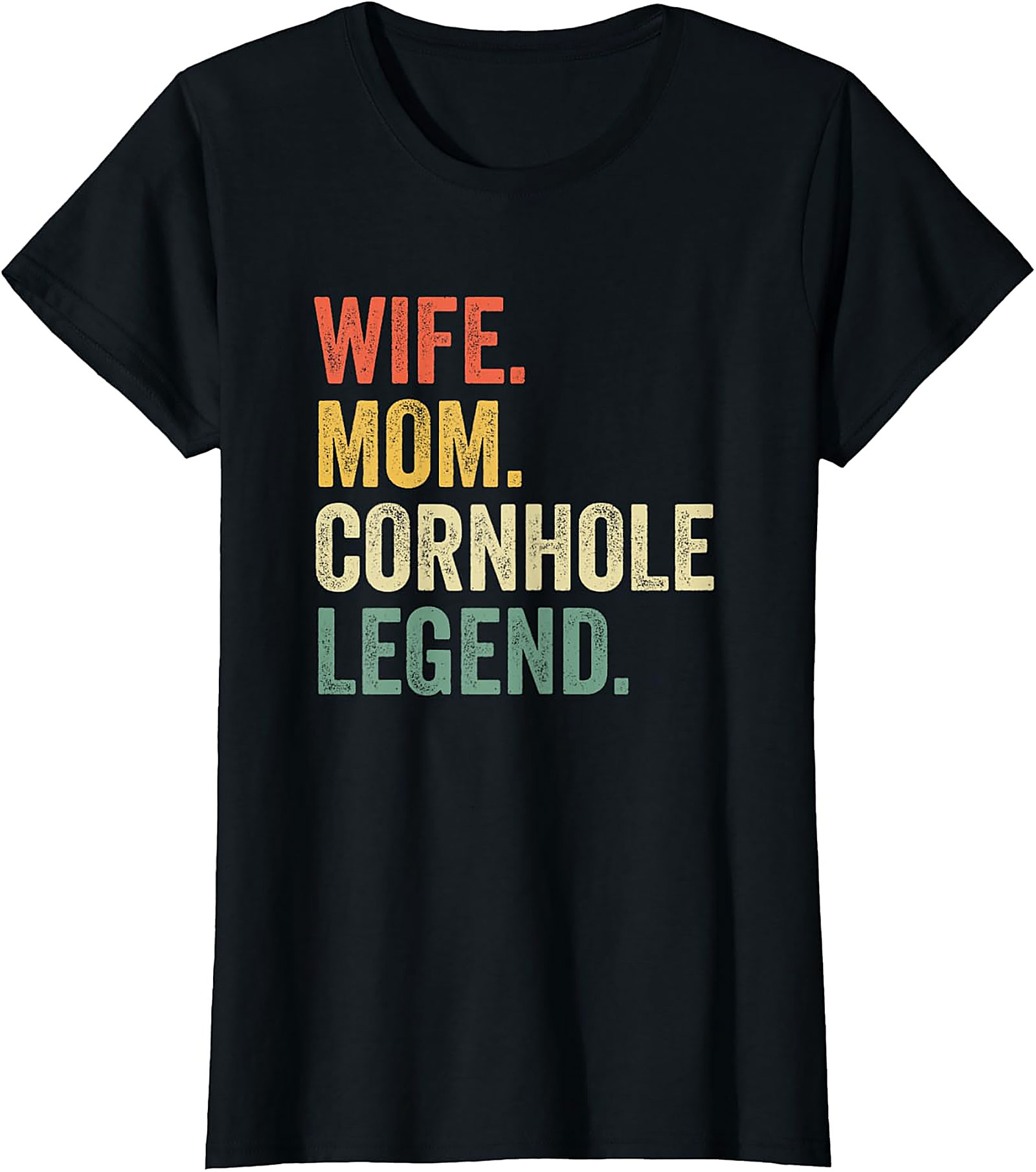 Wife Mom Cornhole Legend T-shirt | Retro Funny Graphic Tee