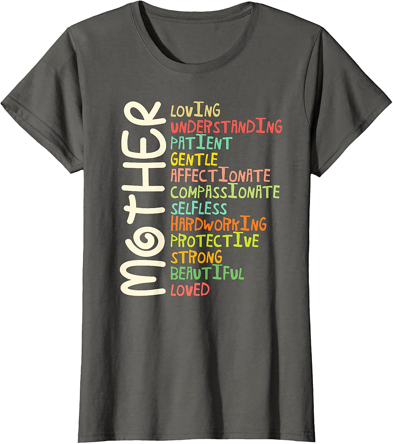Motherhood Adjectives T-Shirt - Perfect Gift for Mom
