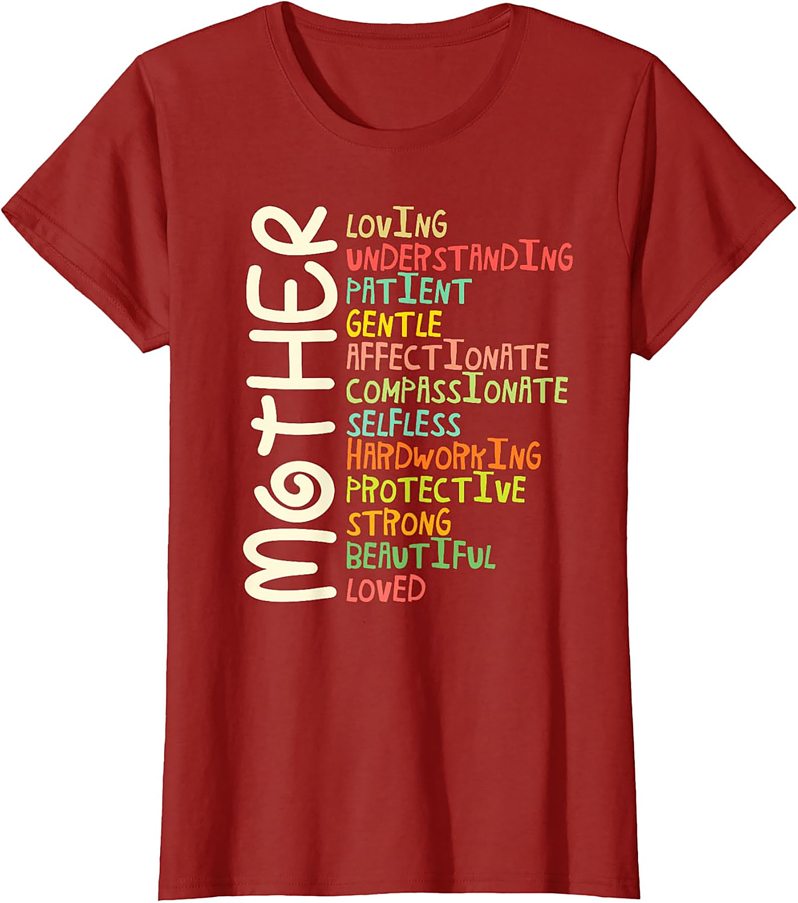 Motherhood Adjectives T-Shirt - Perfect Gift for Mom