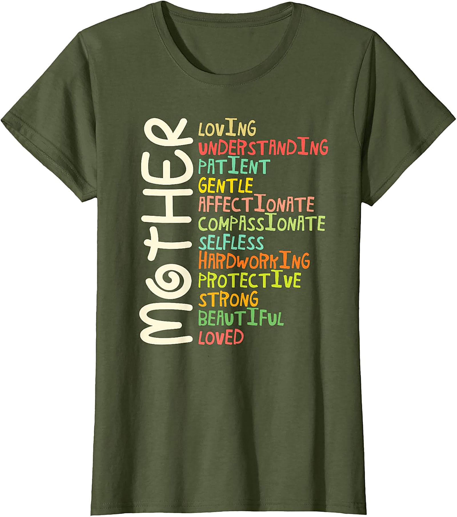 Motherhood Adjectives T-Shirt - Perfect Gift for Mom