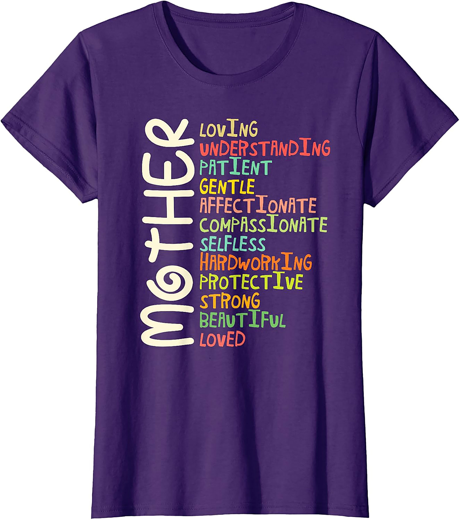 Motherhood Adjectives T-Shirt - Perfect Gift for Mom