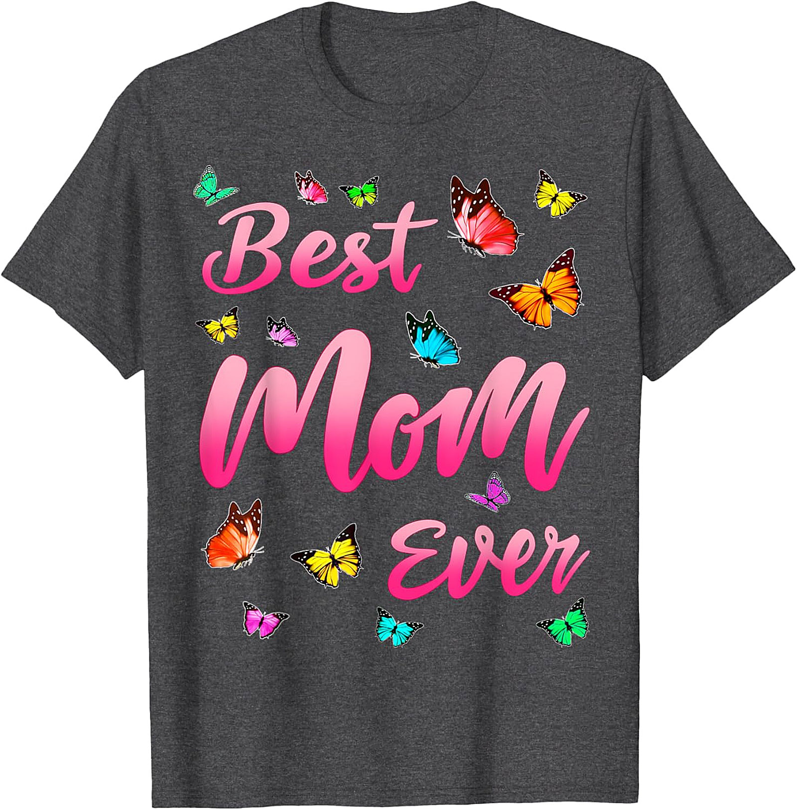  Best Mom Ever T-shirt Butterfly Graphic Tee for Women