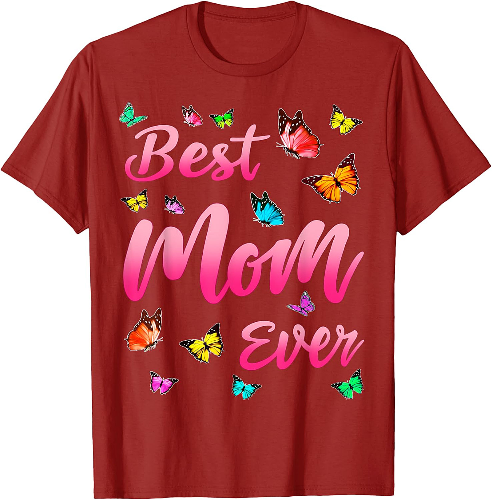  Best Mom Ever T-shirt Butterfly Graphic Tee for Women