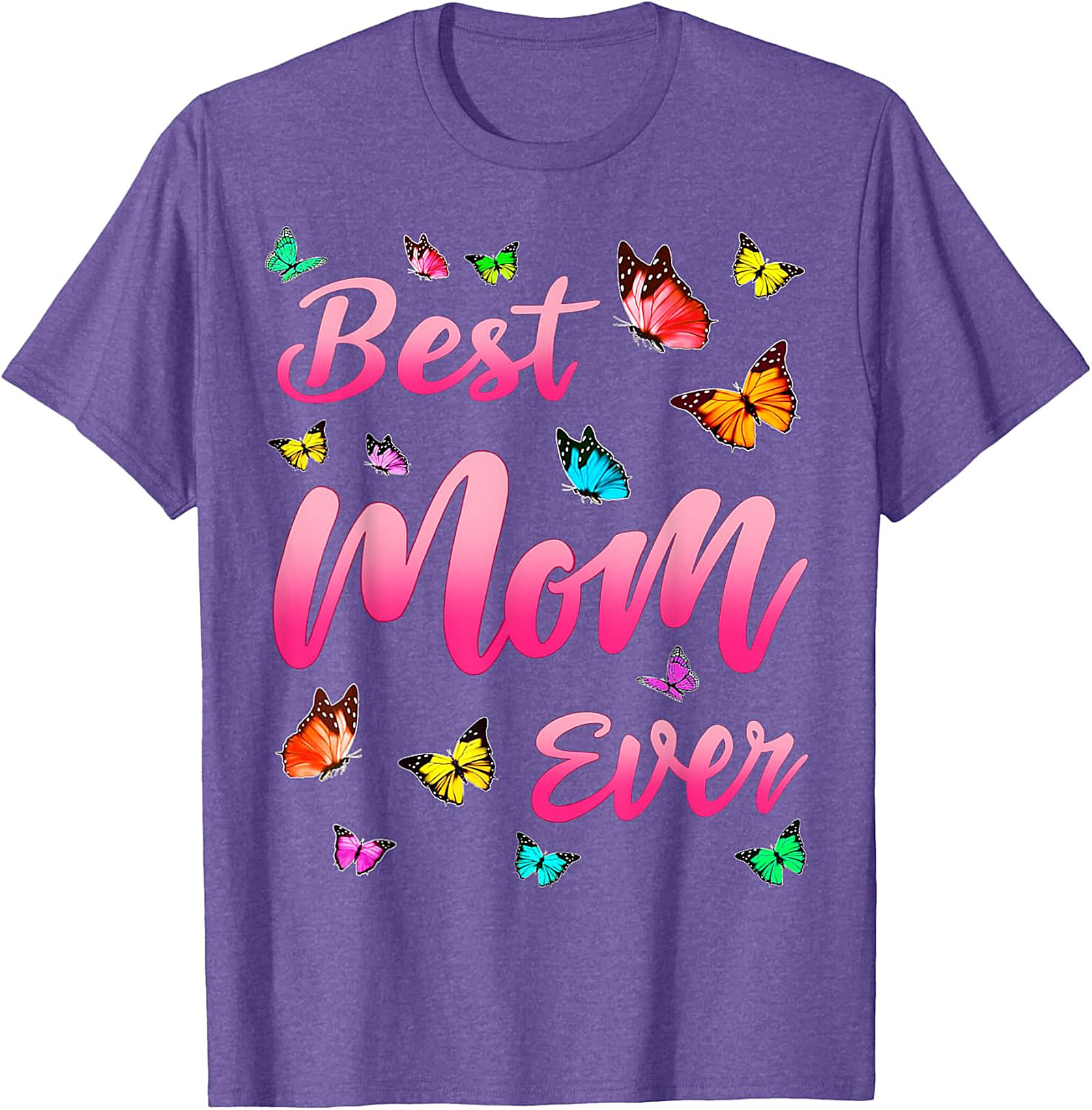  Best Mom Ever T-shirt Butterfly Graphic Tee for Women