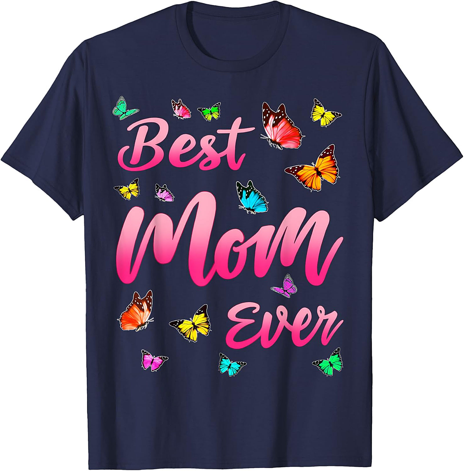  Best Mom Ever T-shirt Butterfly Graphic Tee for Women