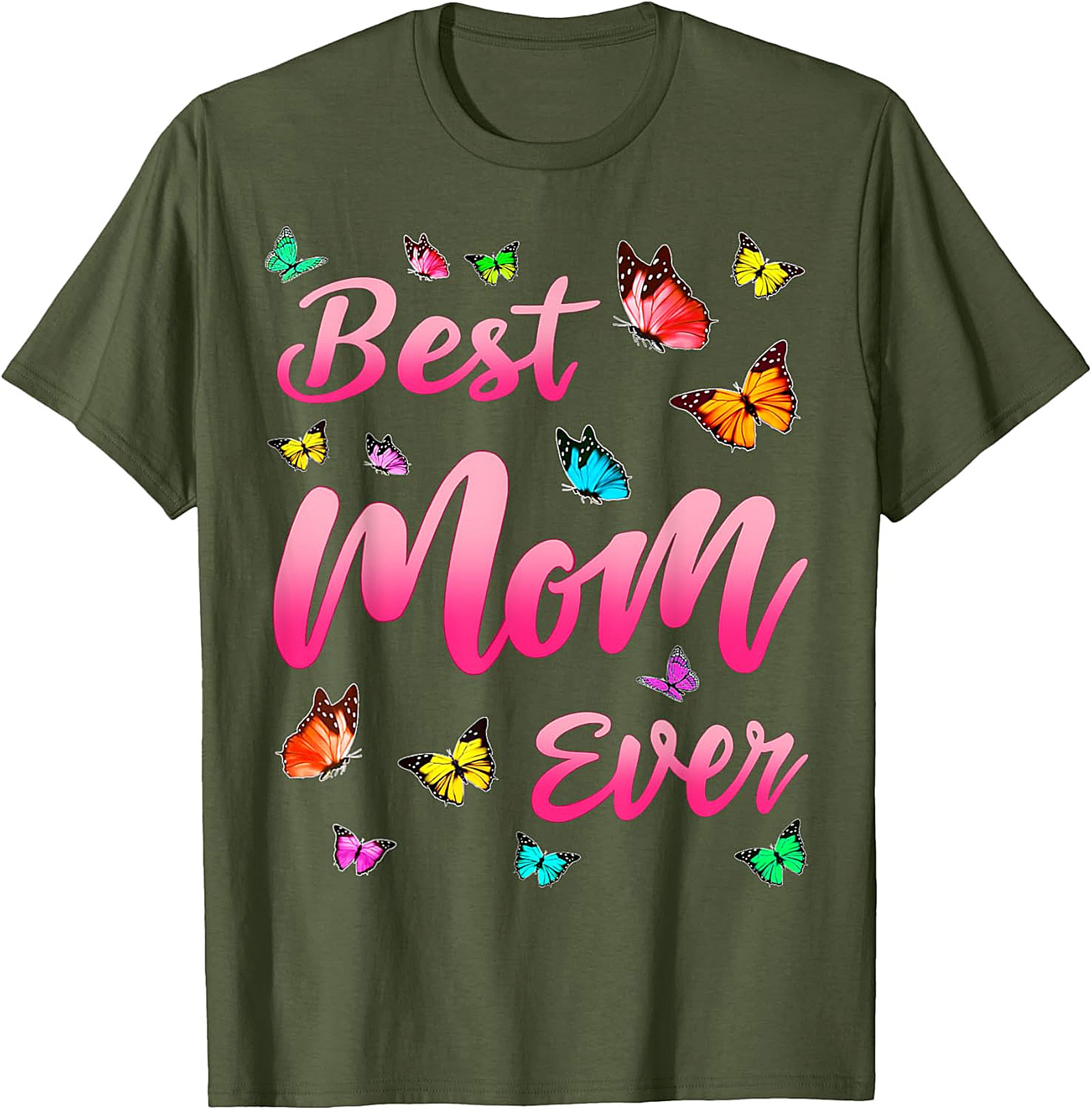  Best Mom Ever T-shirt Butterfly Graphic Tee for Women