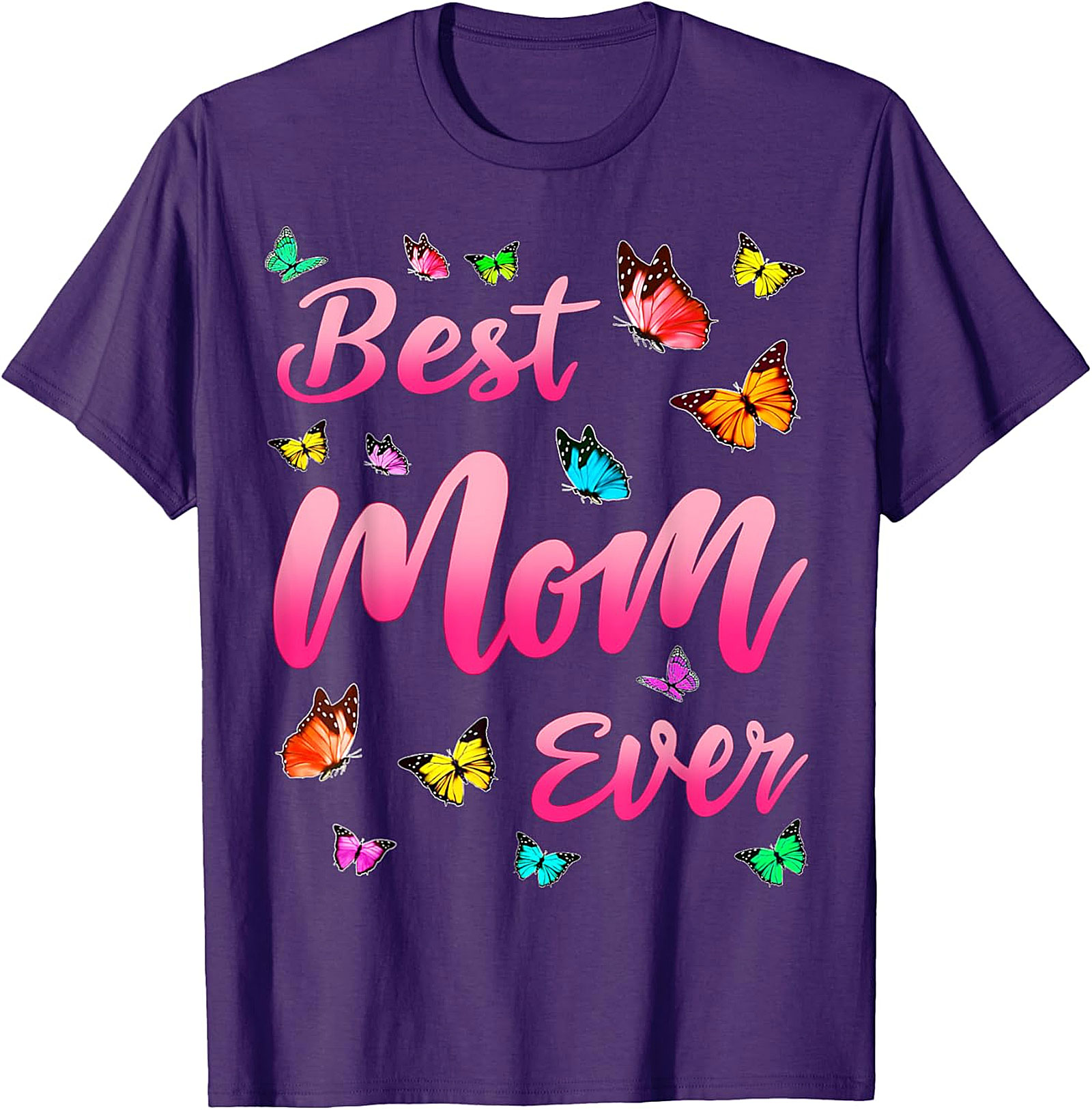  Best Mom Ever T-shirt Butterfly Graphic Tee for Women