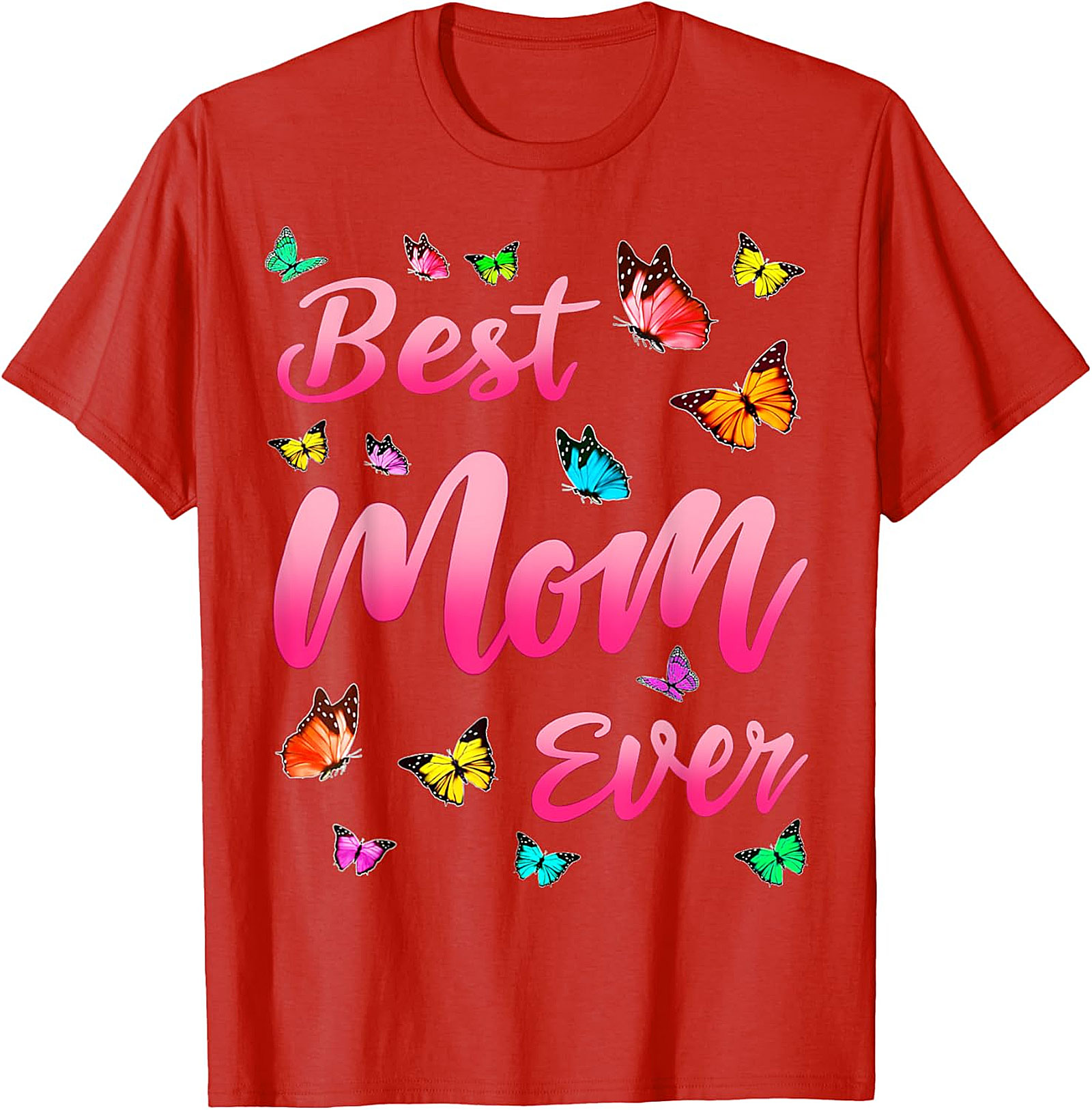  Best Mom Ever T-shirt Butterfly Graphic Tee for Women