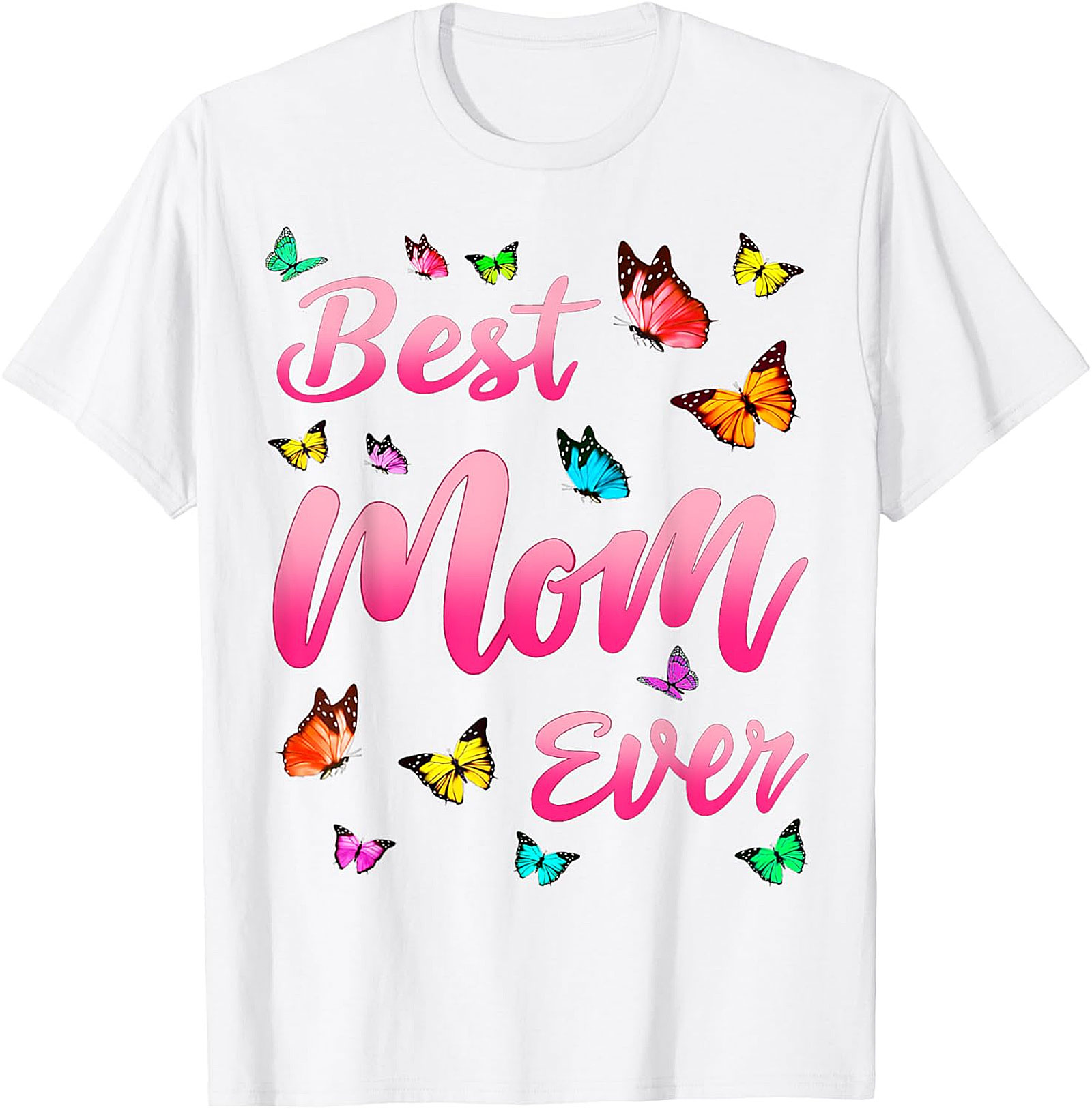  Best Mom Ever T-shirt Butterfly Graphic Tee for Women