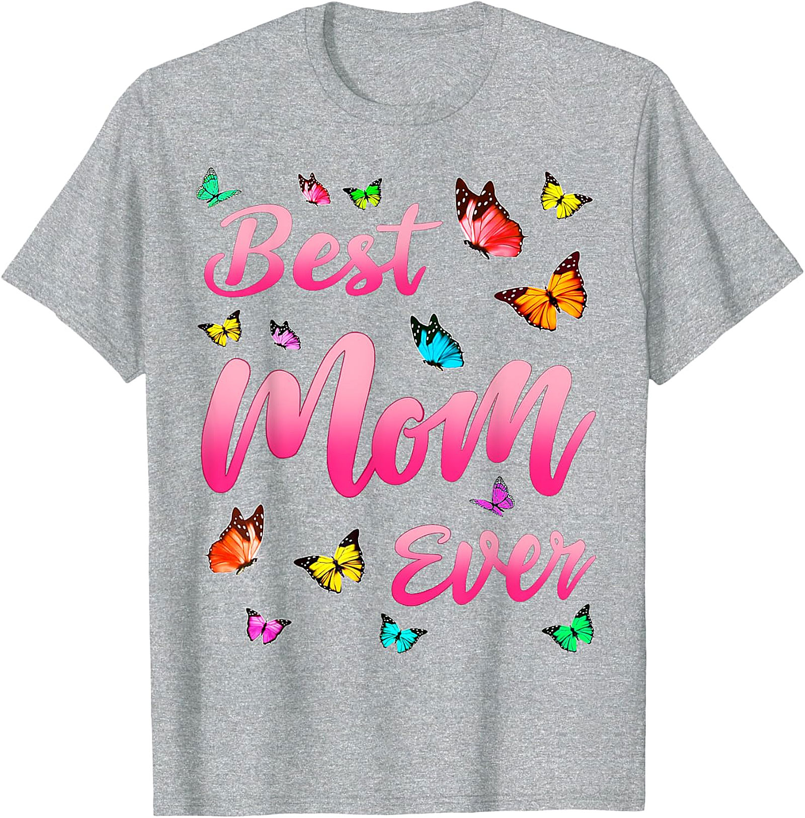  Best Mom Ever T-shirt Butterfly Graphic Tee for Women
