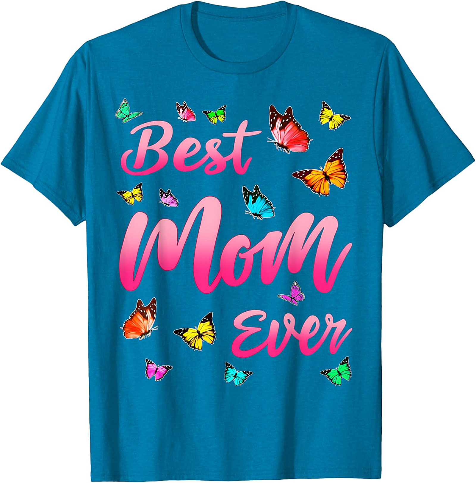  Best Mom Ever T-shirt Butterfly Graphic Tee for Women