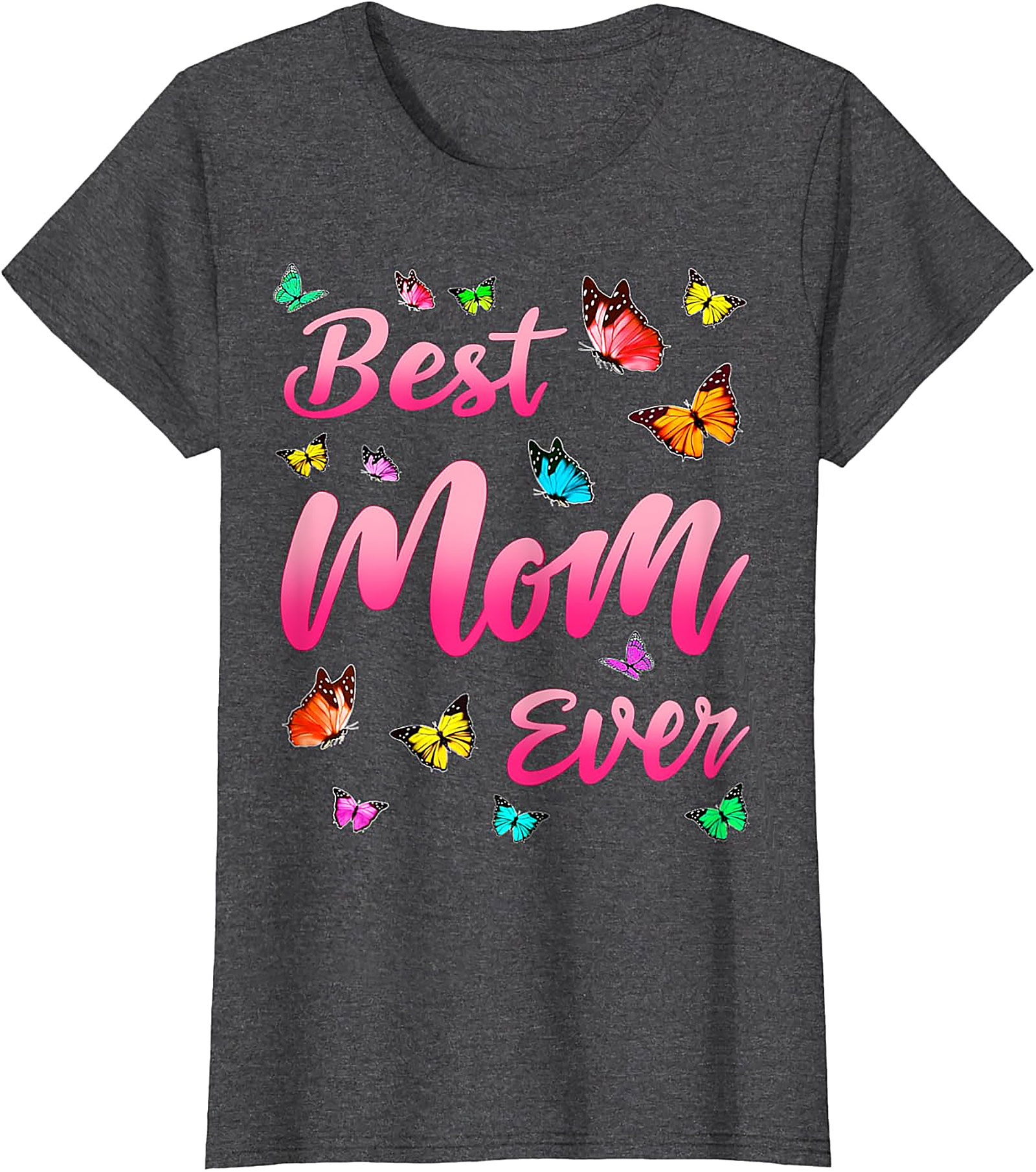  Best Mom Ever T-shirt Butterfly Graphic Tee for Women