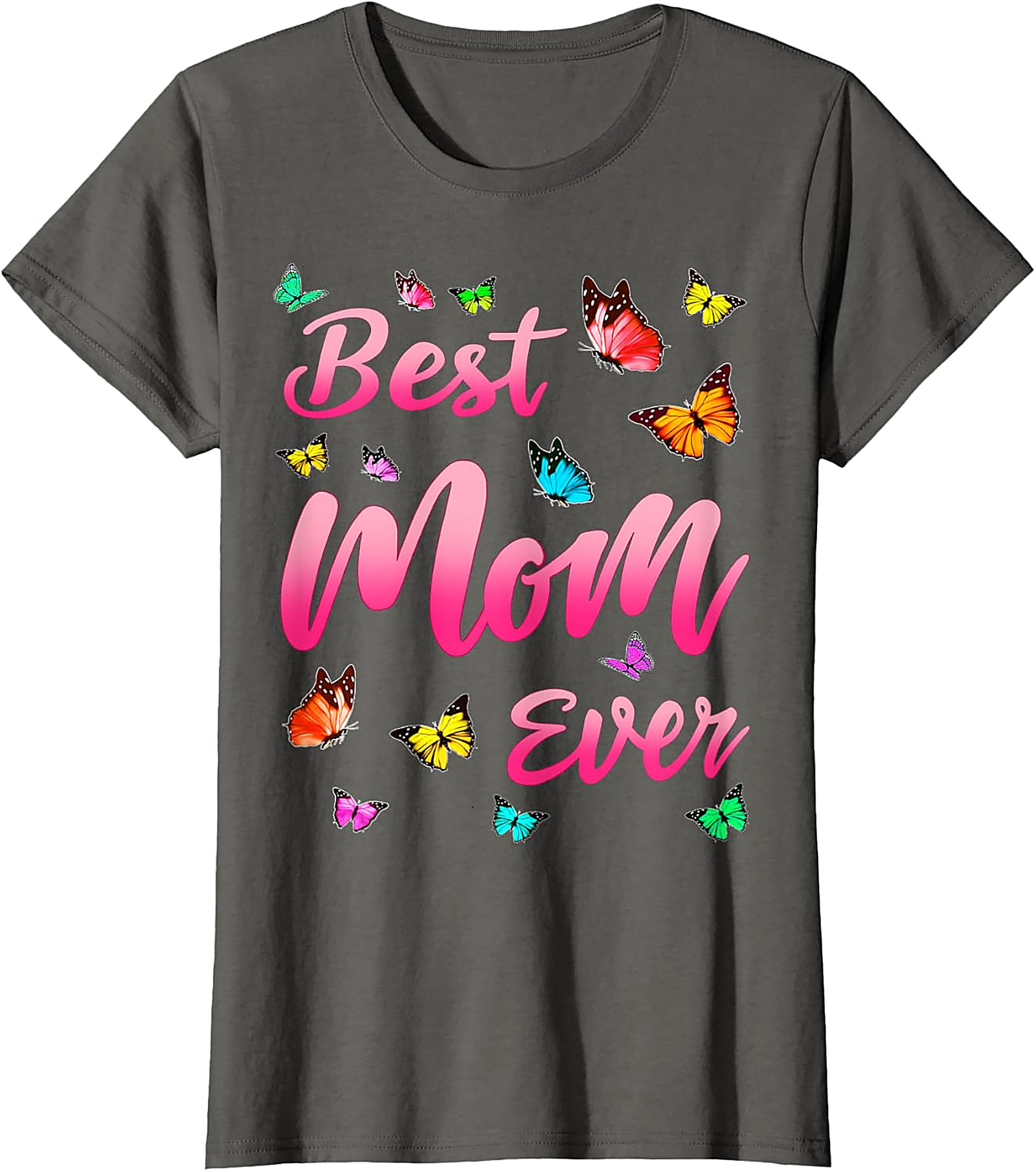  Best Mom Ever T-shirt Butterfly Graphic Tee for Women