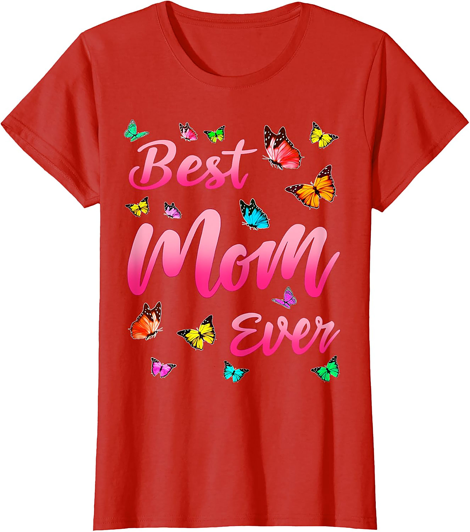  Best Mom Ever T-shirt Butterfly Graphic Tee for Women