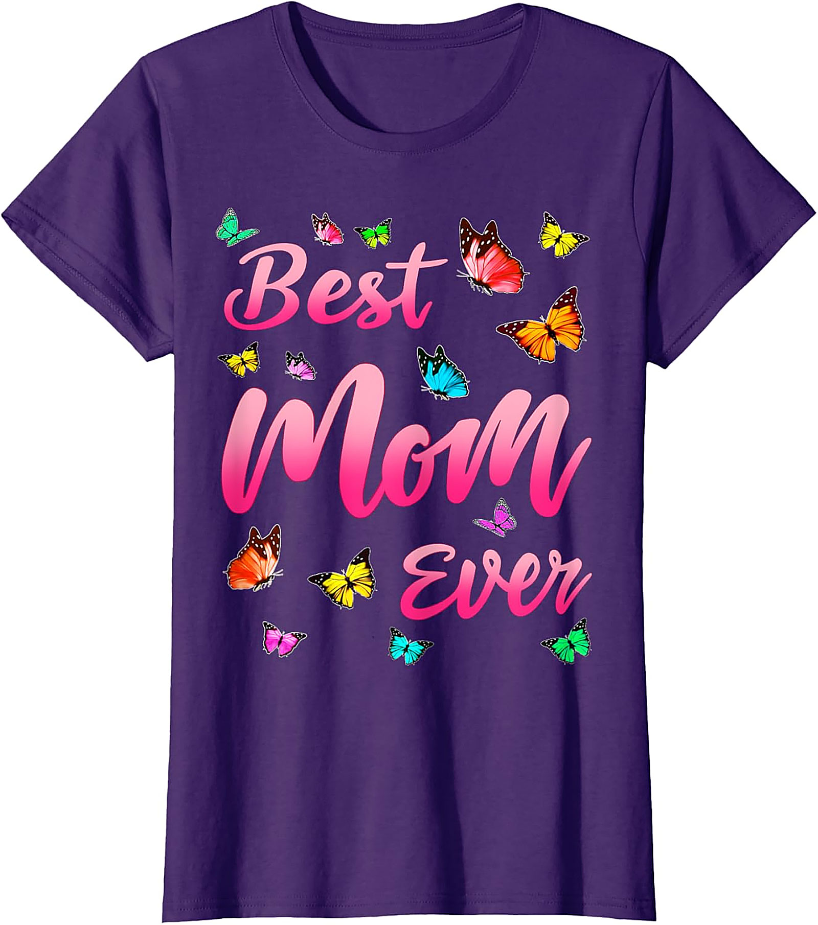  Best Mom Ever T-shirt Butterfly Graphic Tee for Women