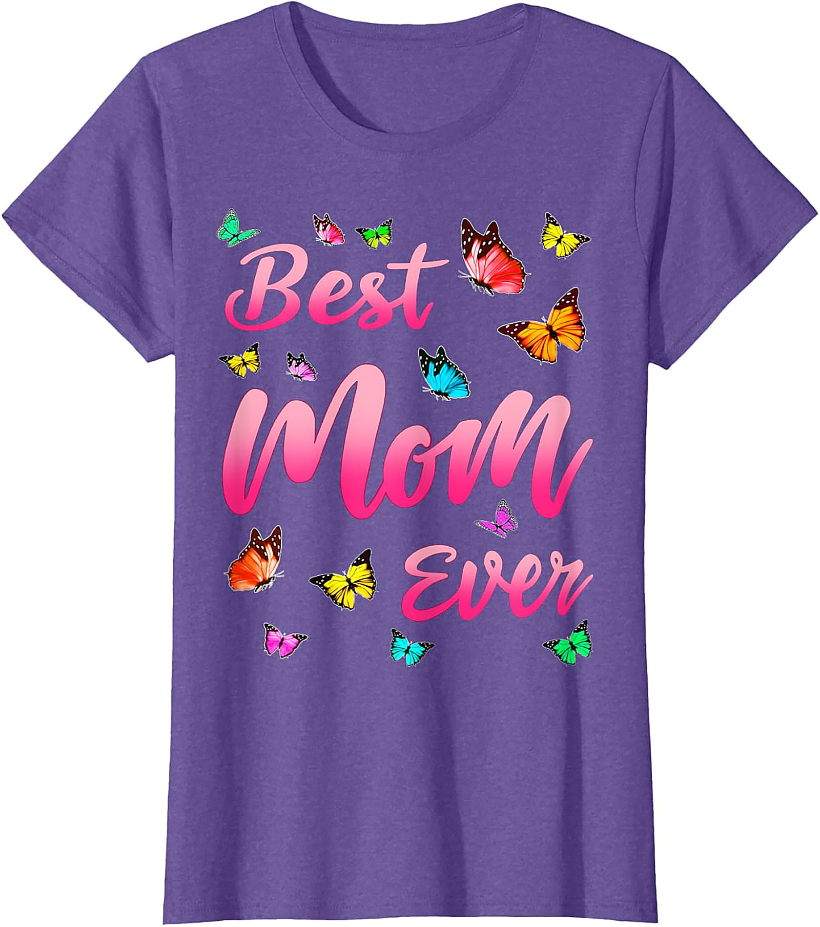  Best Mom Ever T-shirt Butterfly Graphic Tee for Women