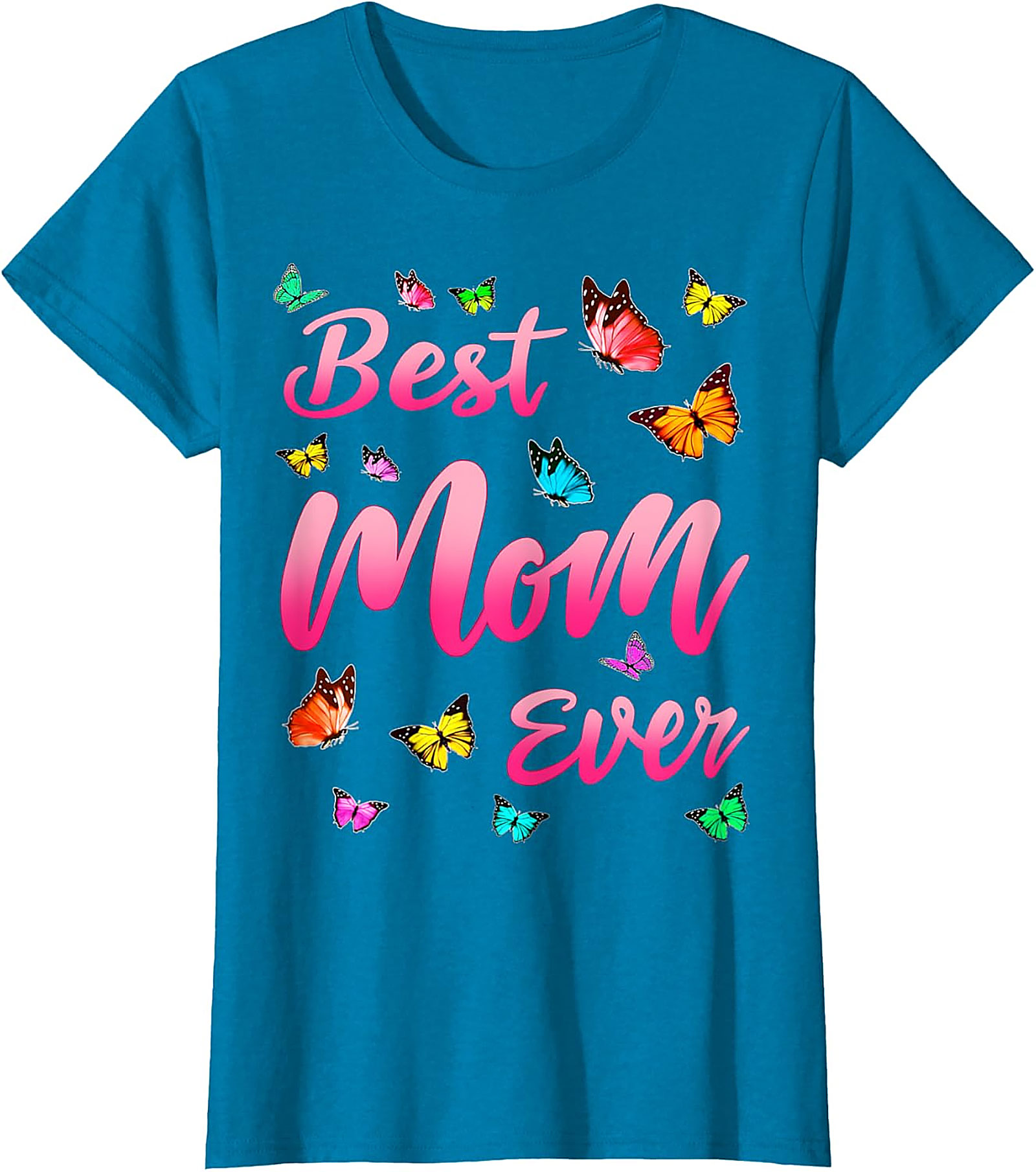  Best Mom Ever T-shirt Butterfly Graphic Tee for Women