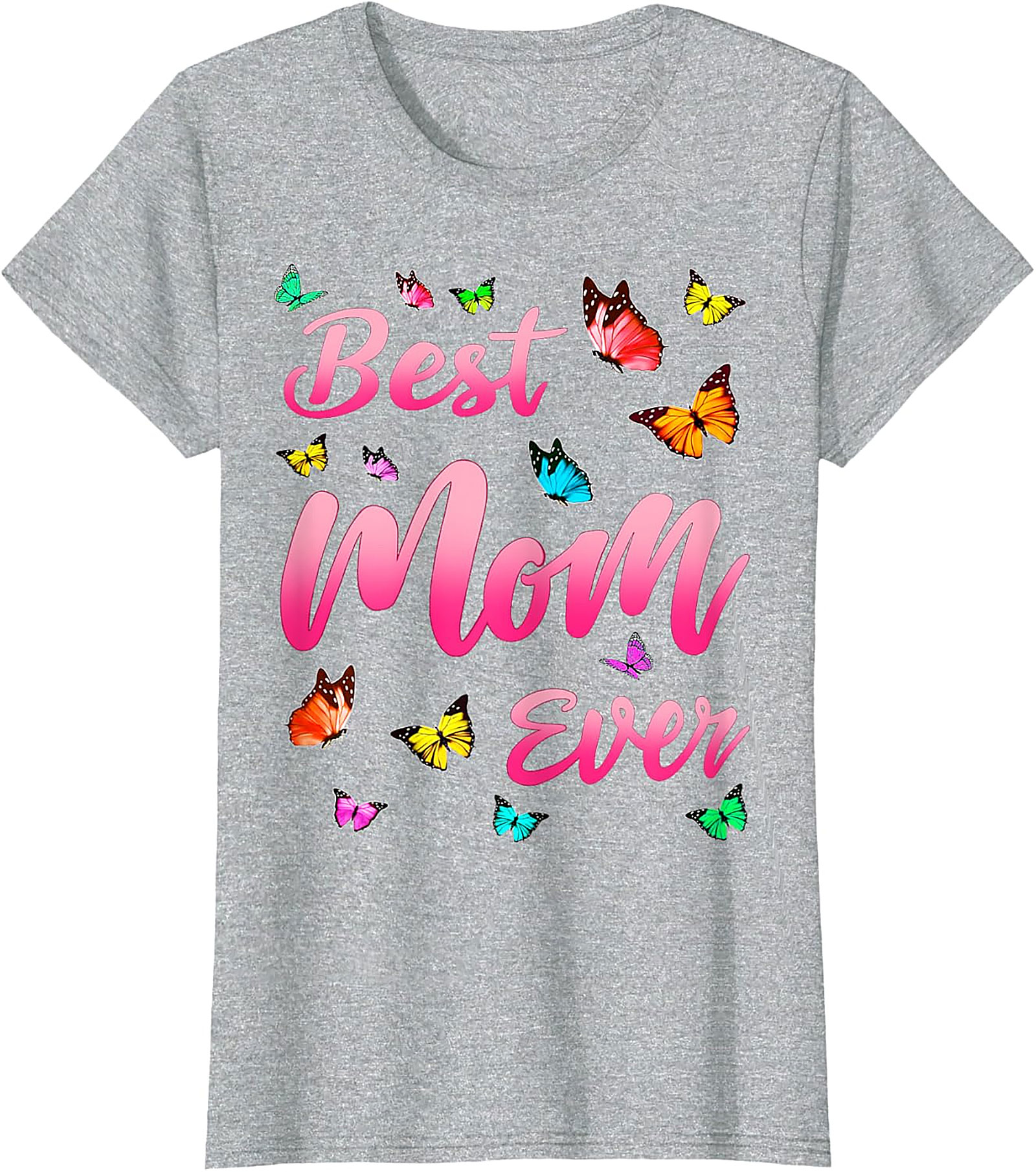  Best Mom Ever T-shirt Butterfly Graphic Tee for Women