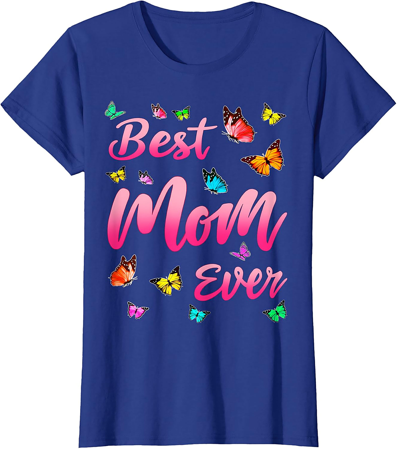 Best Mom Ever T-shirt Butterfly Graphic Tee for Women