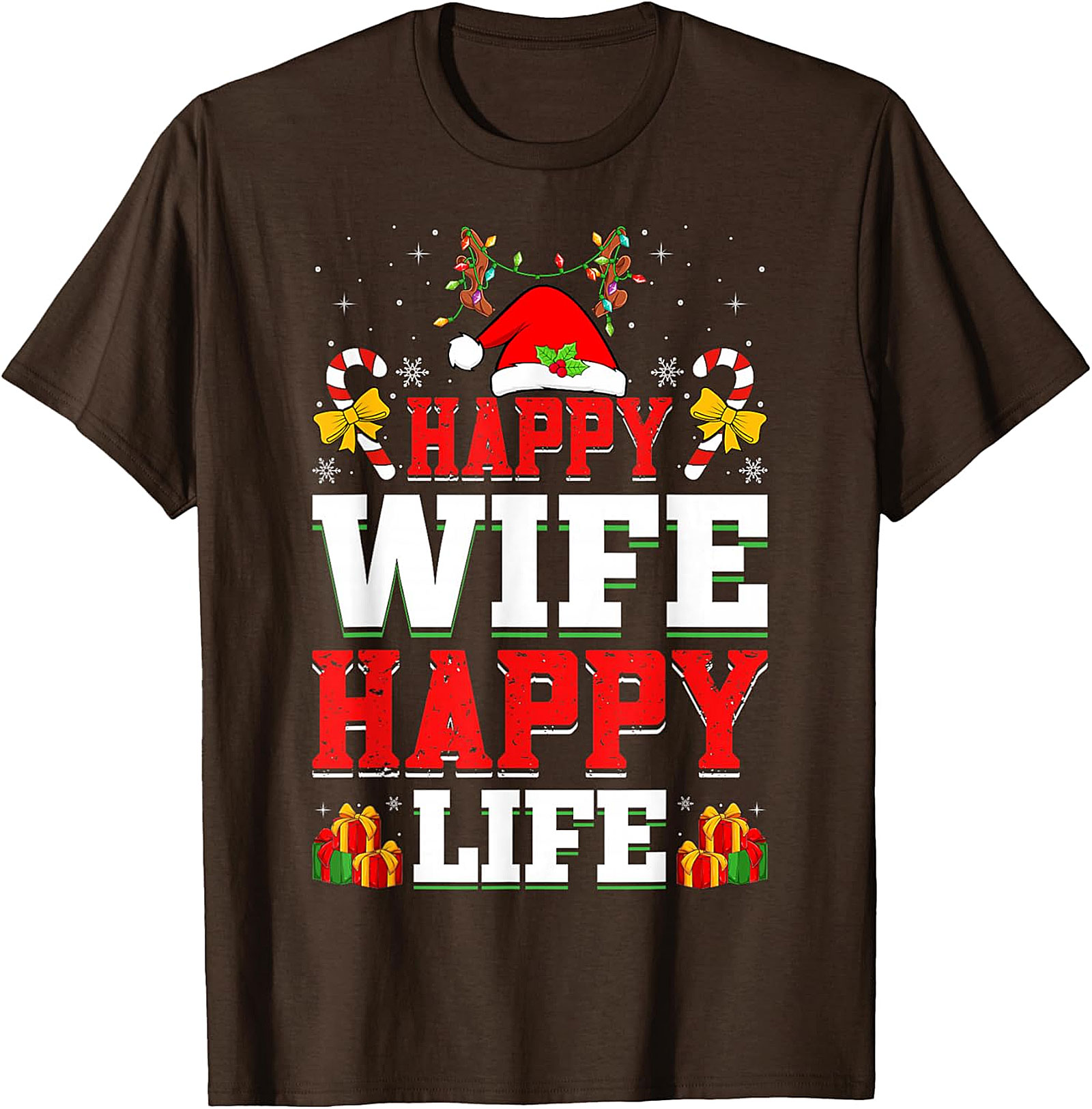Happy Wife Happy Life Christmas T-shirt | Funny Holiday Tee
