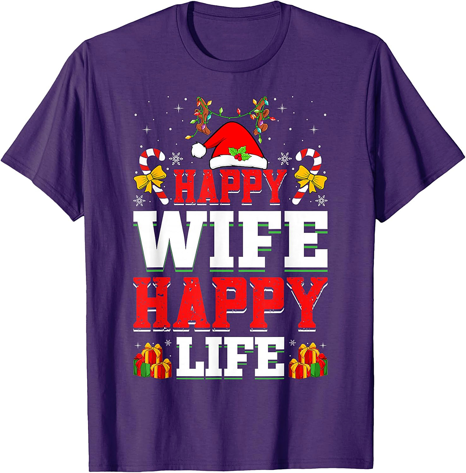 Happy Wife Happy Life Christmas T-shirt | Funny Holiday Tee