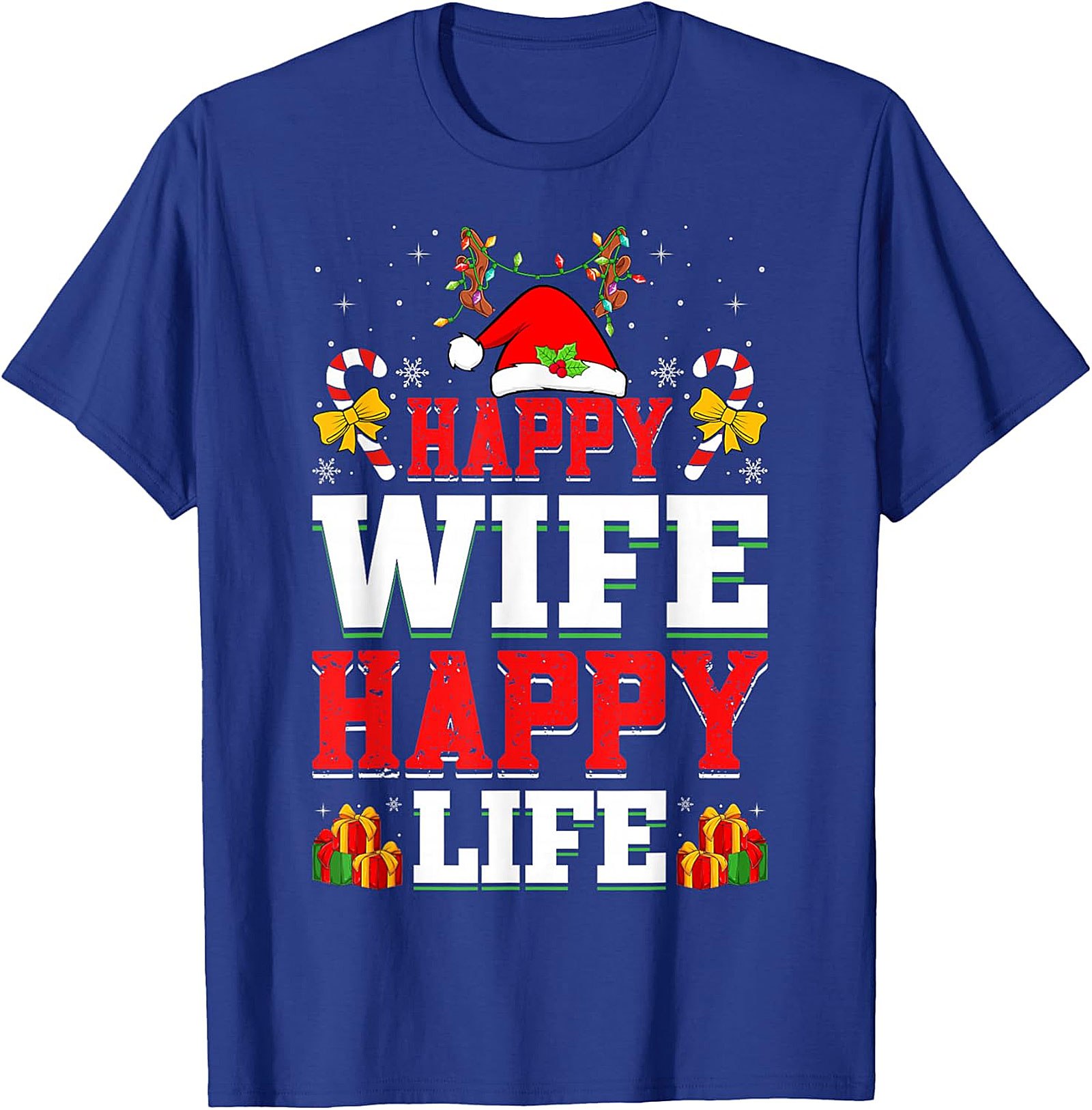 Happy Wife Happy Life Christmas T-shirt | Funny Holiday Tee