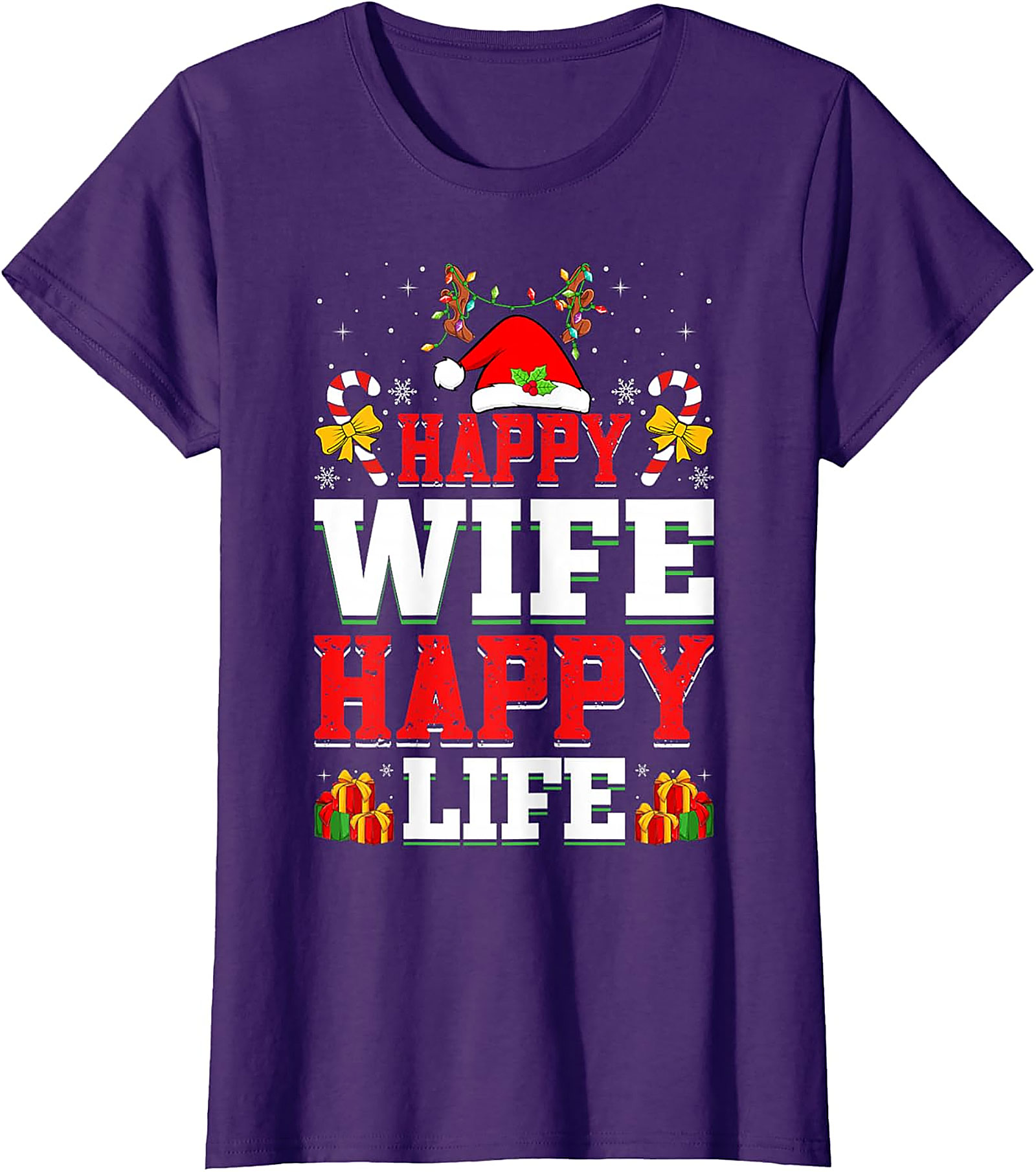 Happy Wife Happy Life Christmas T-shirt | Funny Holiday Tee