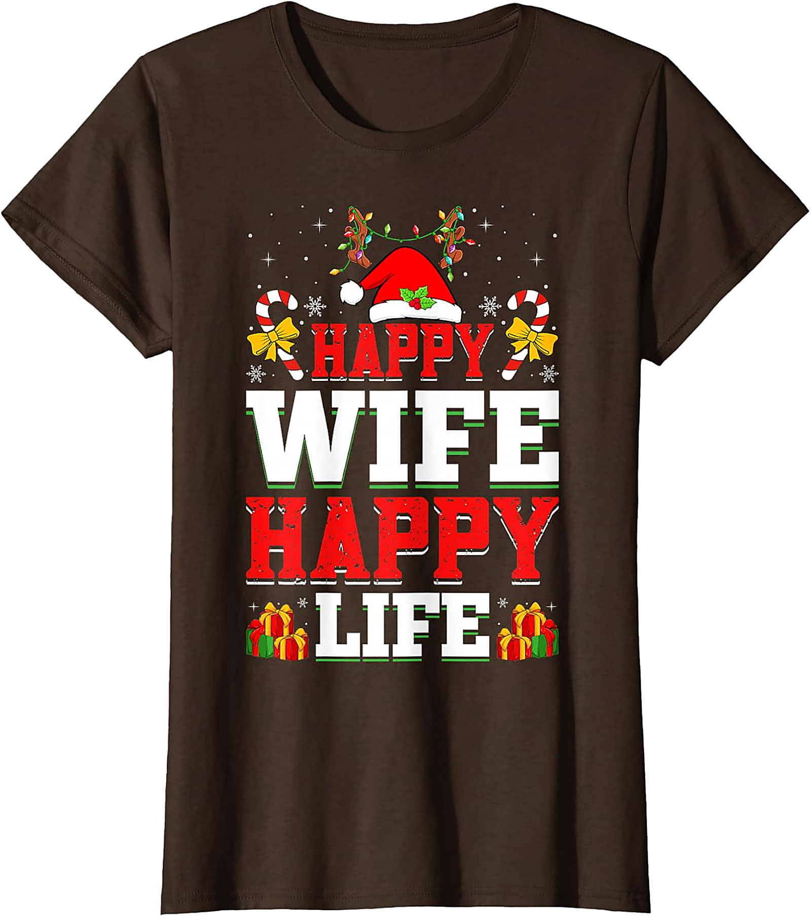 Happy Wife Happy Life Christmas T-shirt | Funny Holiday Tee