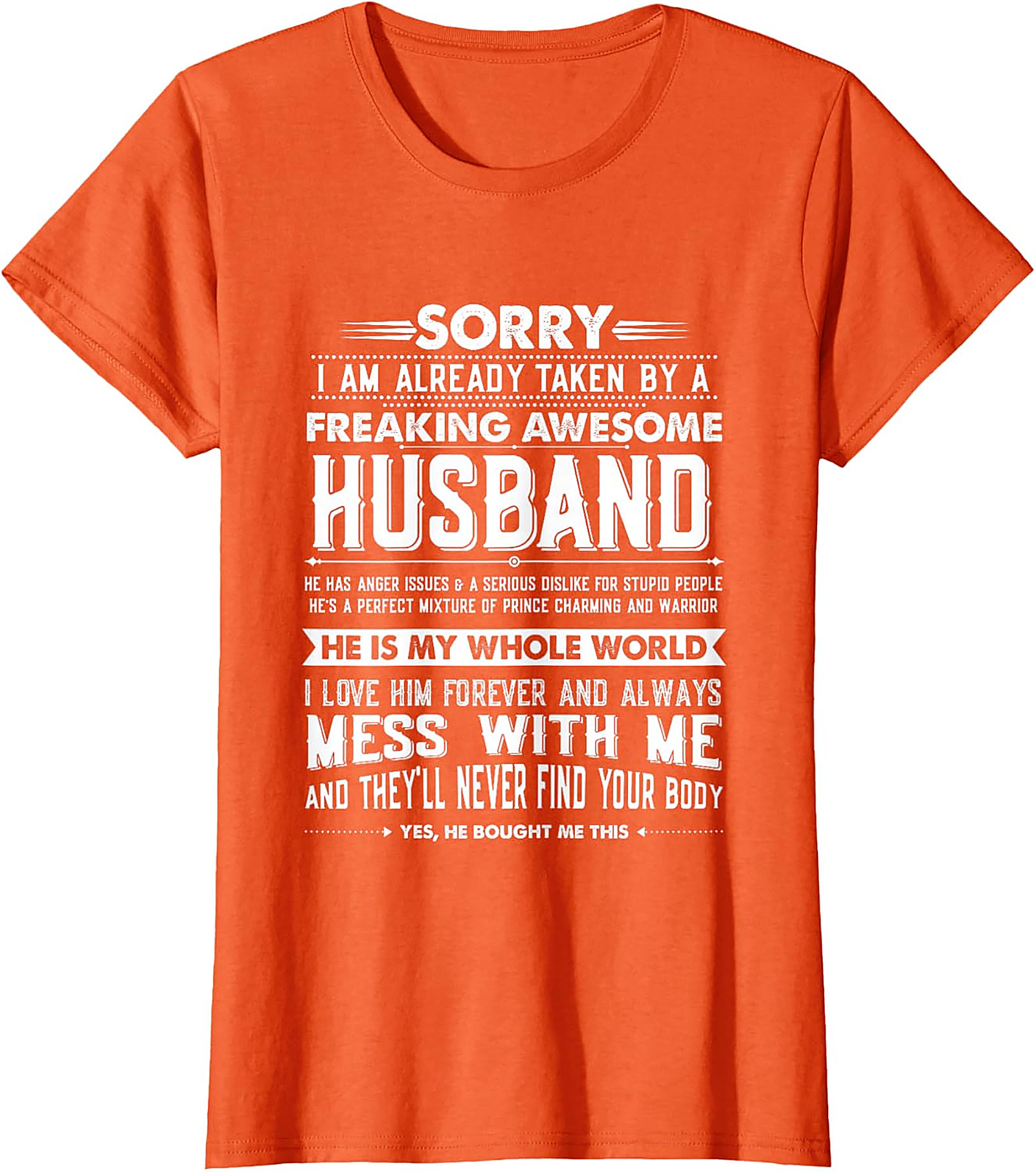 Taken By A Freaking Awesome Husband Funny Shirt | Unisex Tee