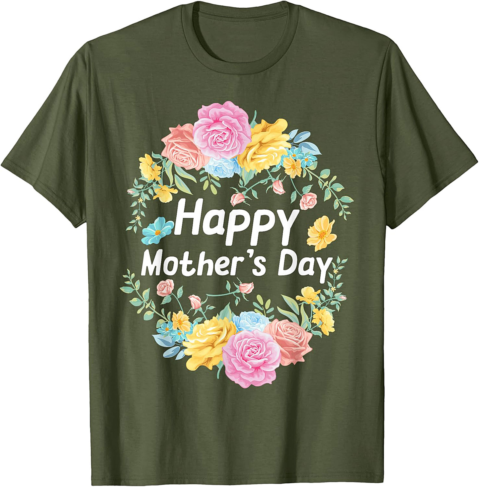 Happy Mother's Day Floral T-Shirt Soft Cotton Gift Tee