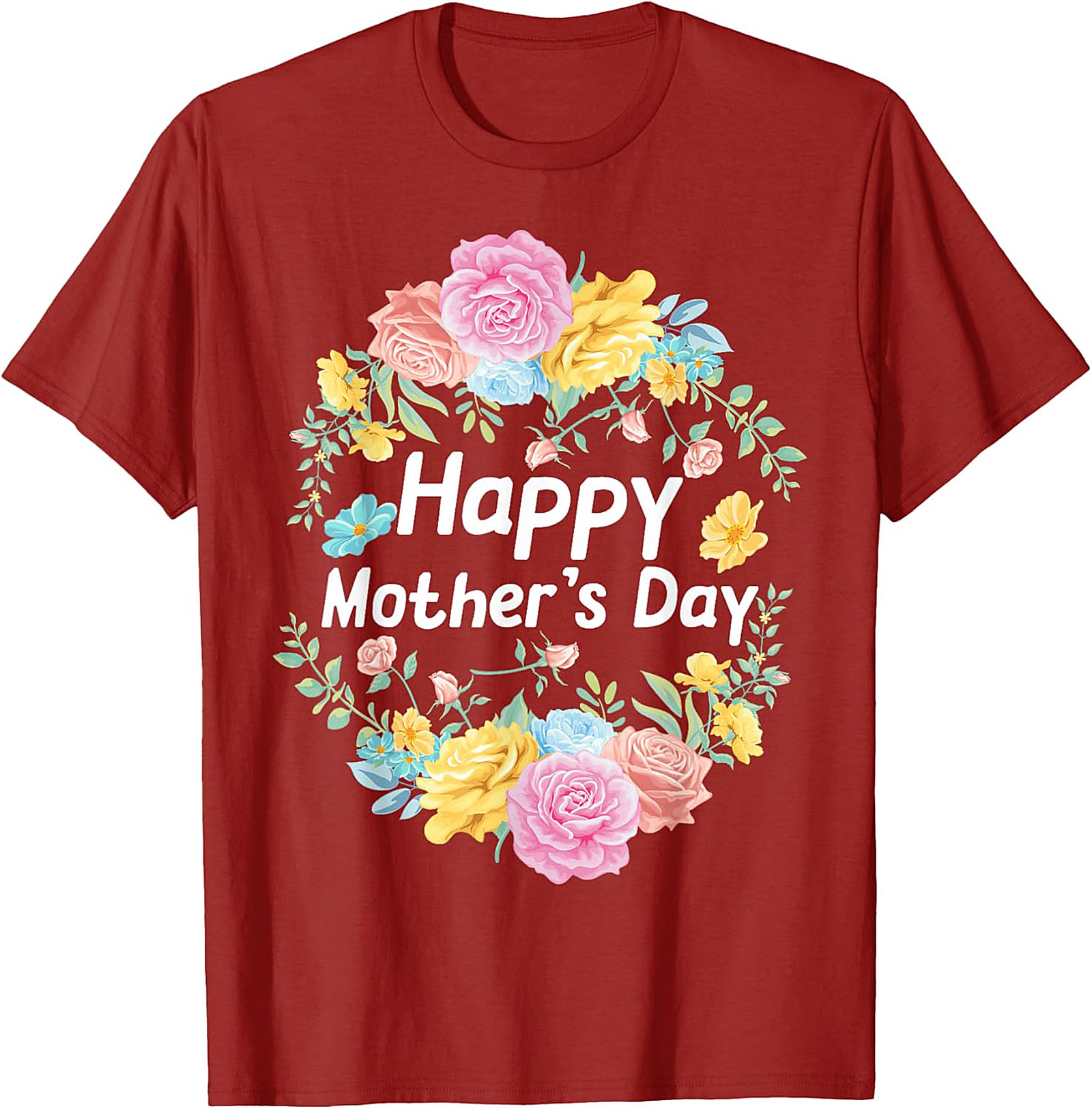 Happy Mother's Day Floral T-Shirt Soft Cotton Gift Tee