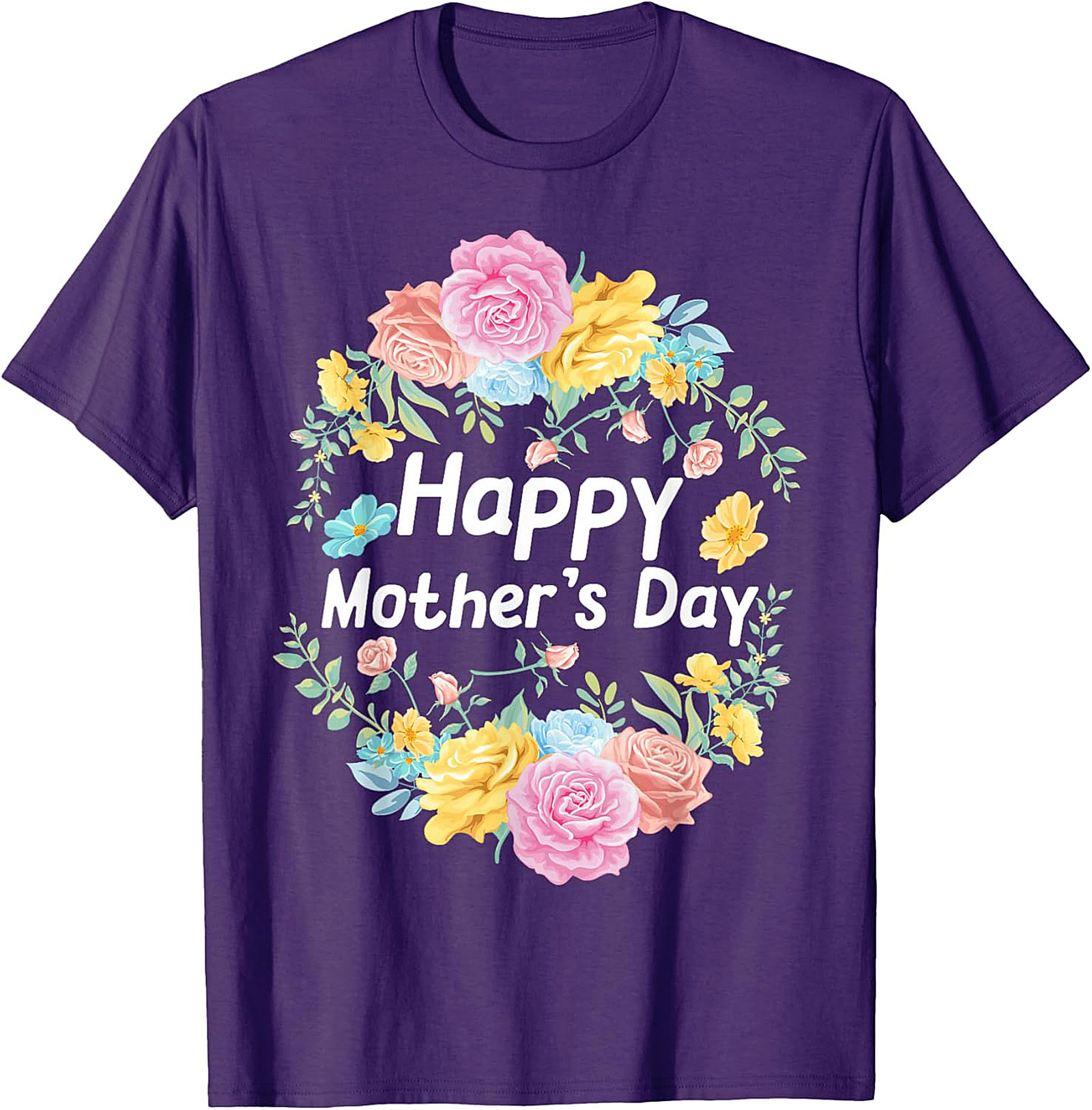 Happy Mother's Day Floral T-Shirt Soft Cotton Gift Tee