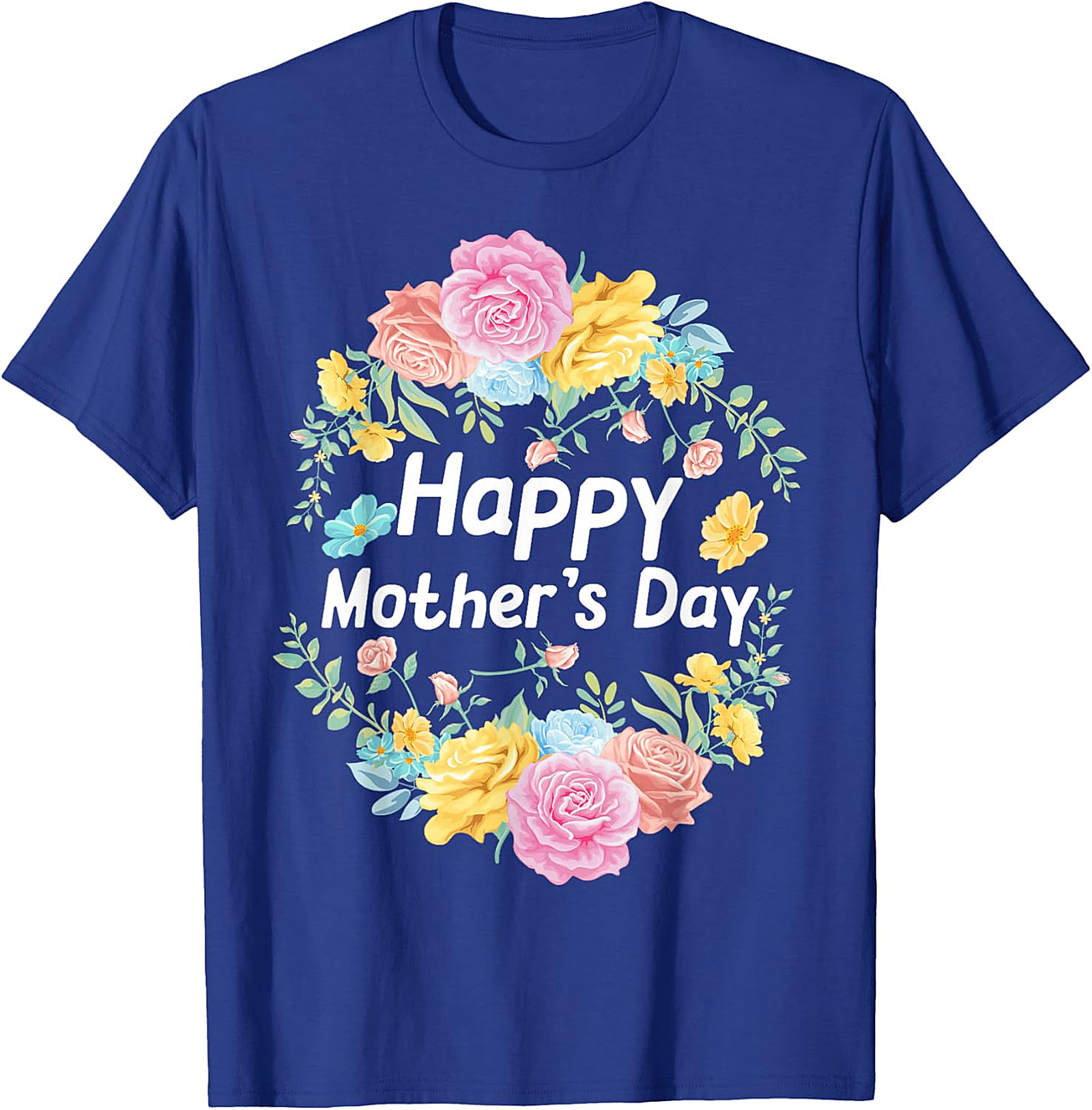 Happy Mother's Day Floral T-Shirt Soft Cotton Gift Tee