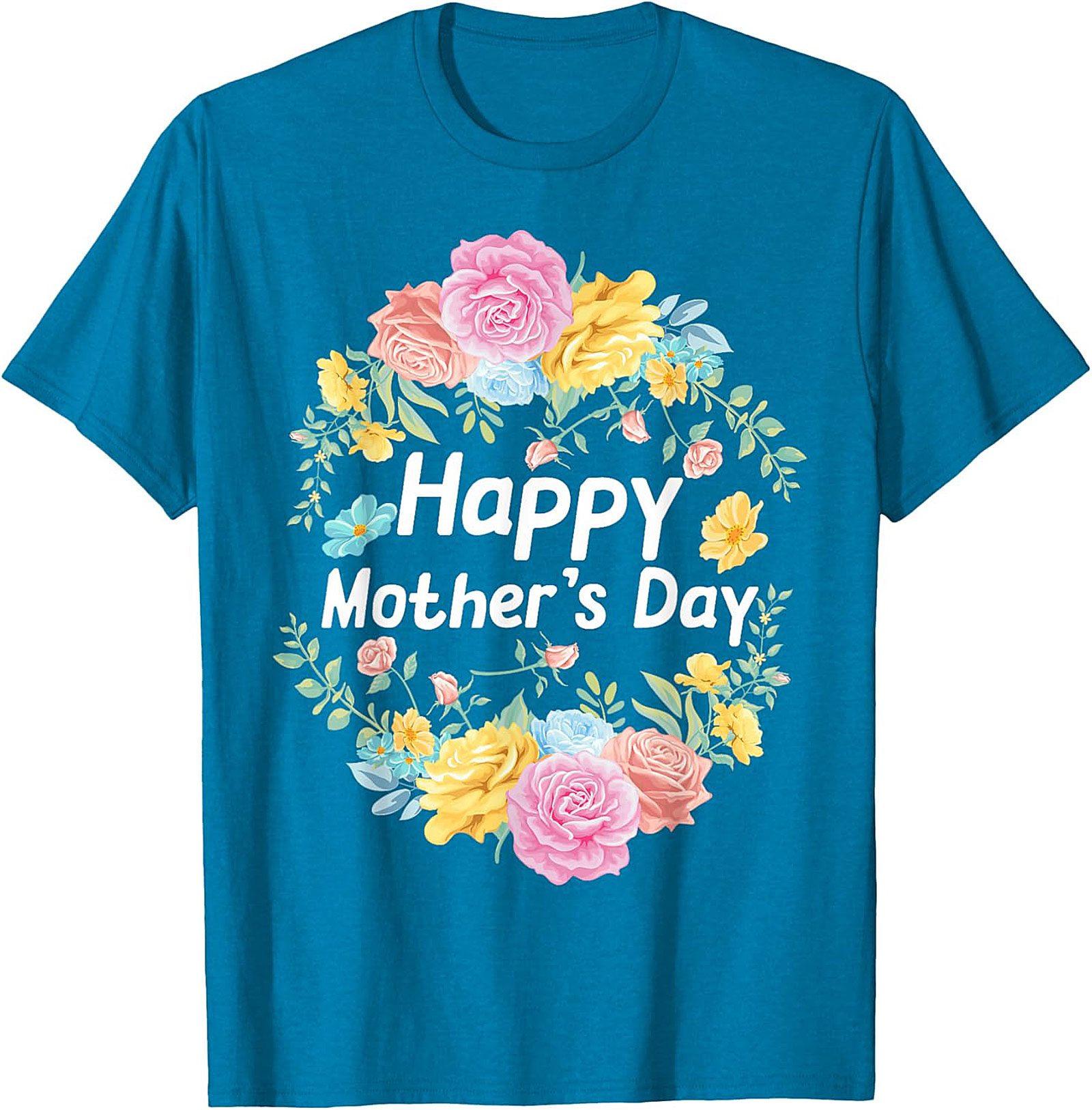 Happy Mother's Day Floral T-Shirt Soft Cotton Gift Tee