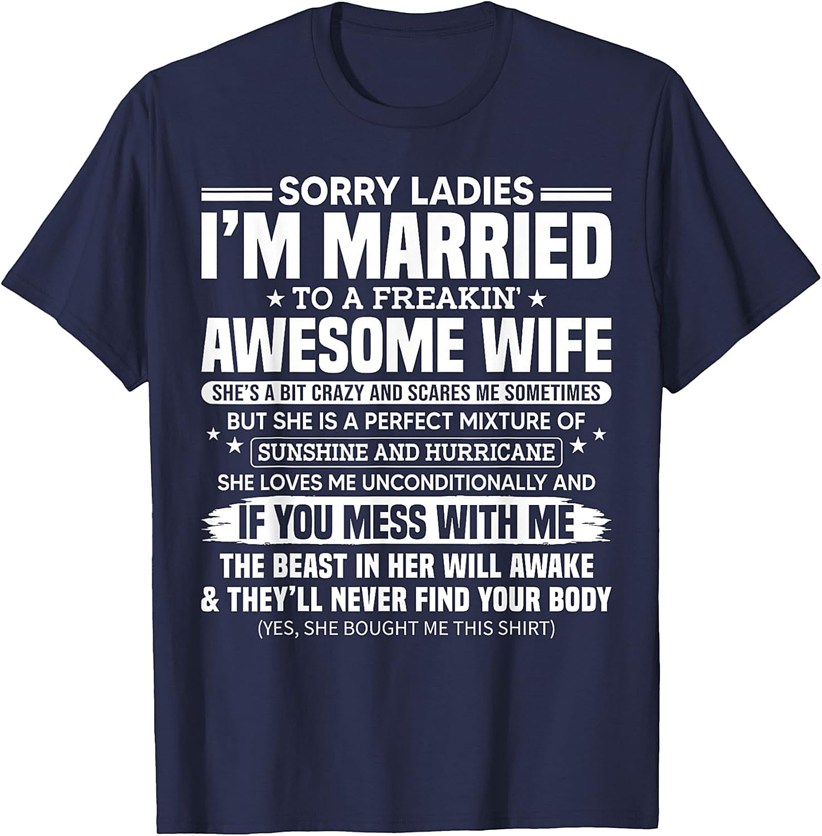 Awesome Wife Funny Married T-shirt | Husband Gift Tee