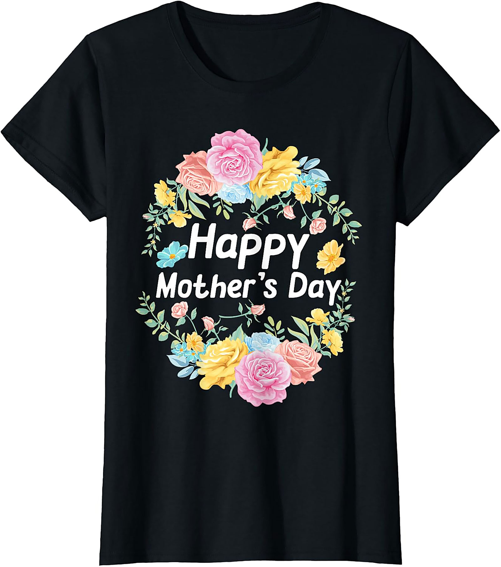 Happy Mother's Day Floral T-Shirt Soft Cotton Gift Tee
