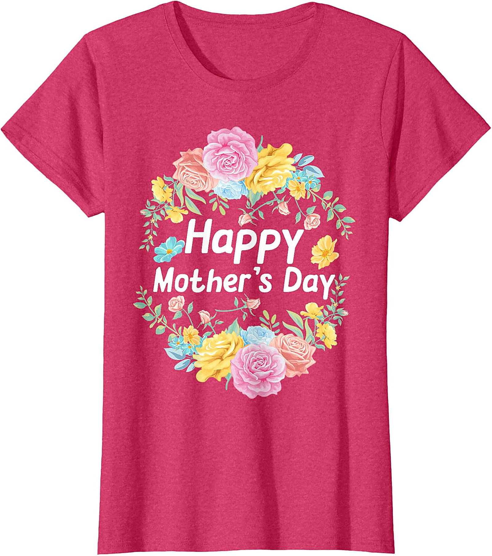 Happy Mother's Day Floral T-Shirt Soft Cotton Gift Tee