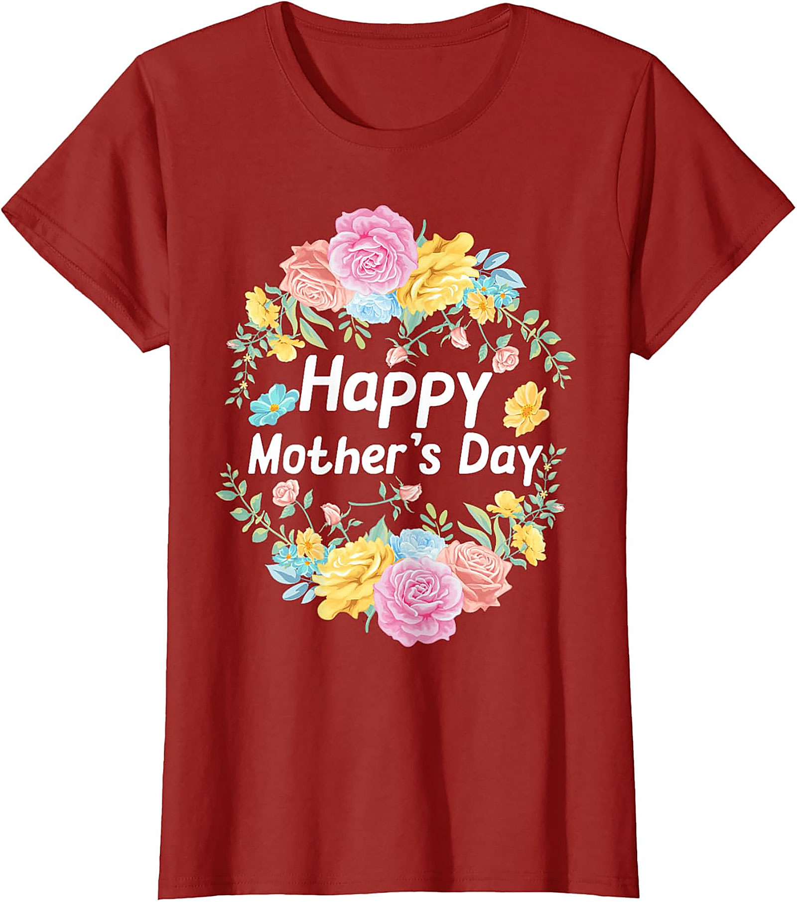 Happy Mother's Day Floral T-Shirt Soft Cotton Gift Tee