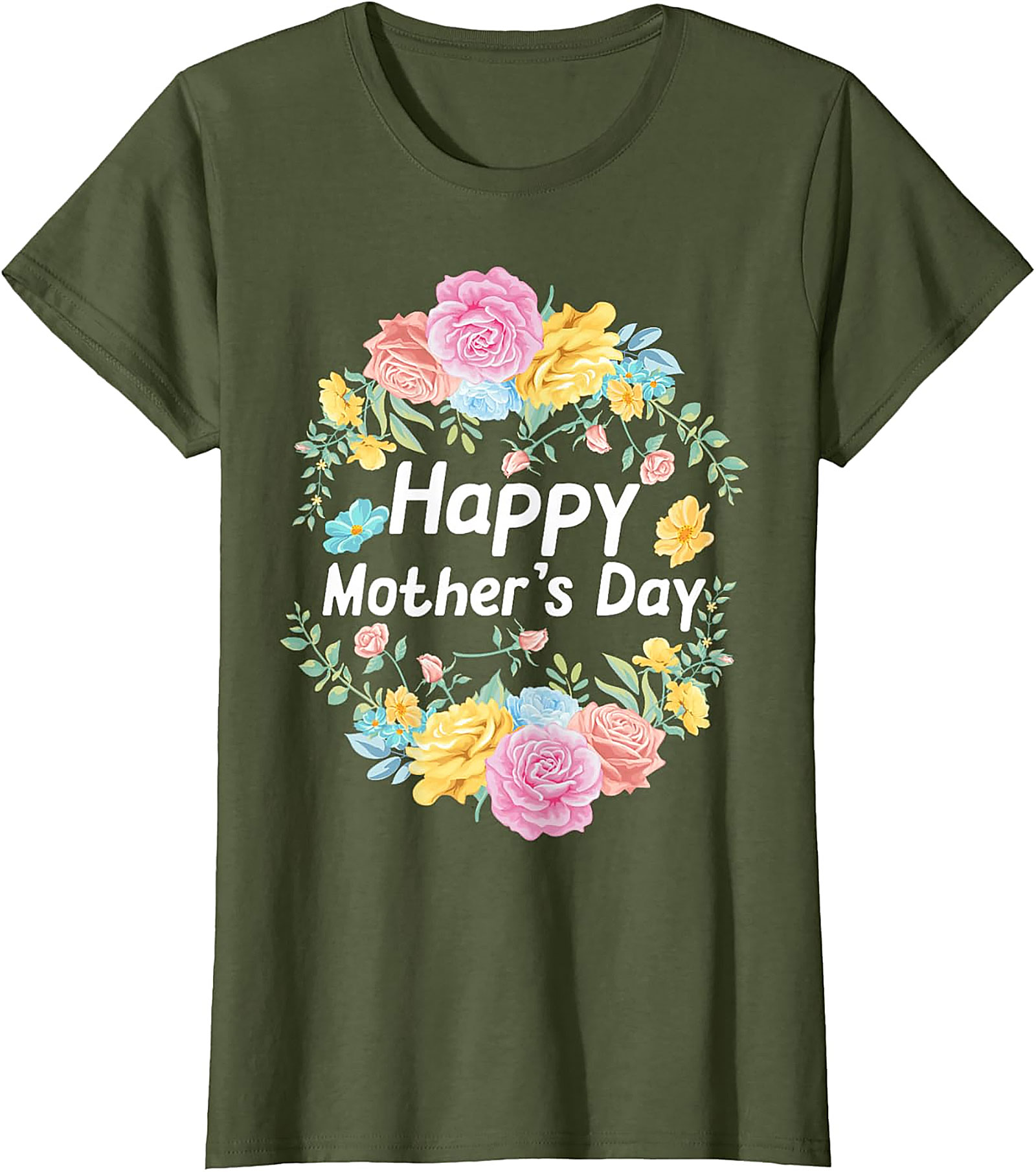 Happy Mother's Day Floral T-Shirt Soft Cotton Gift Tee